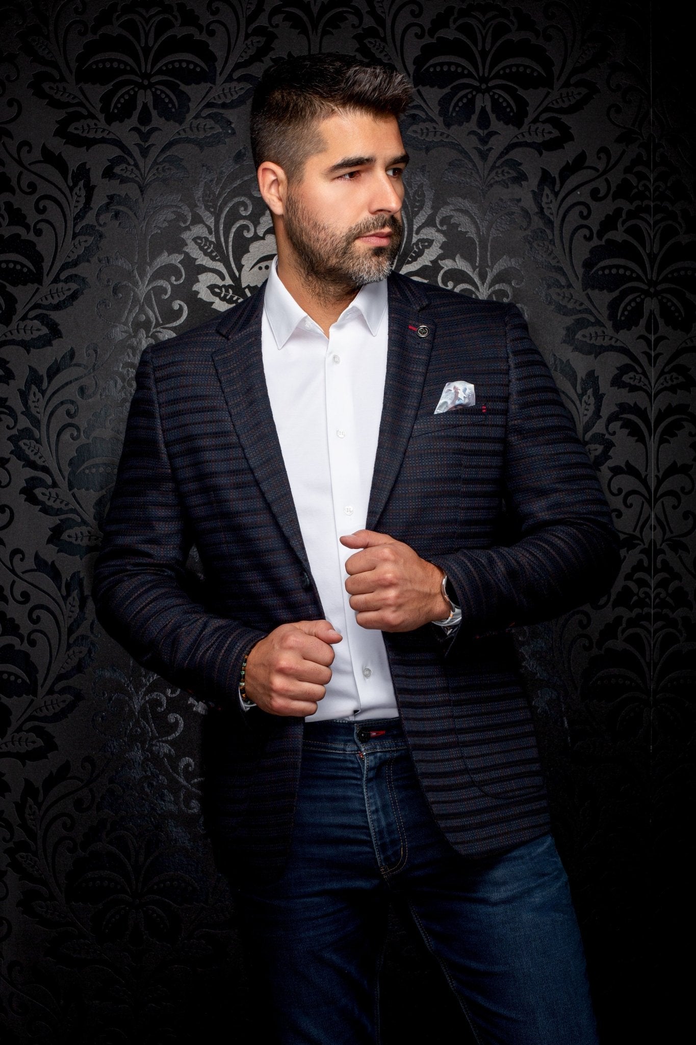 VESTON | ELBA, Navy Brown - AU NOIR