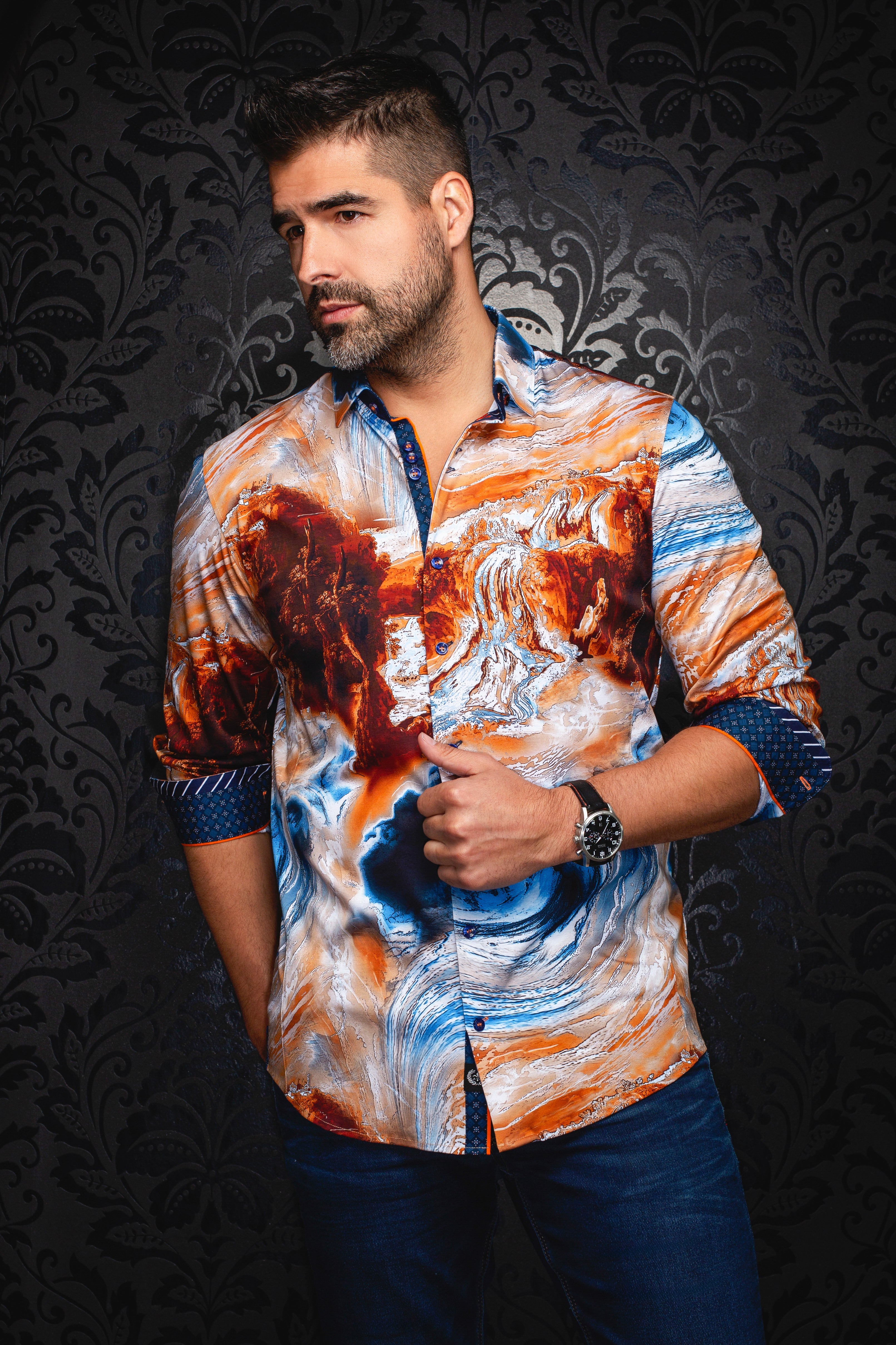 CHEMISE | CASCADES, Blue Brown