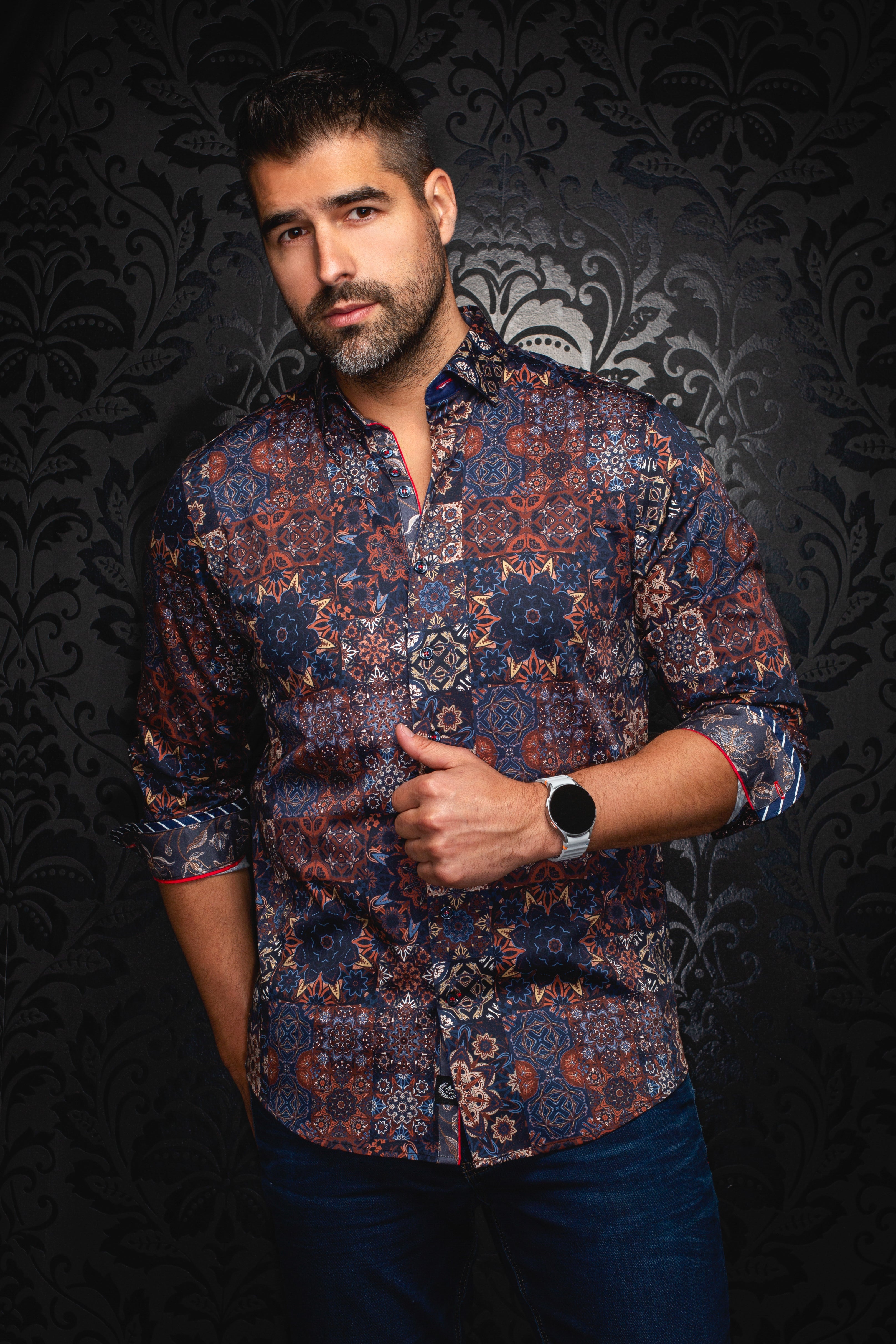 CHEMISE | CLOVIS, Navy Rust