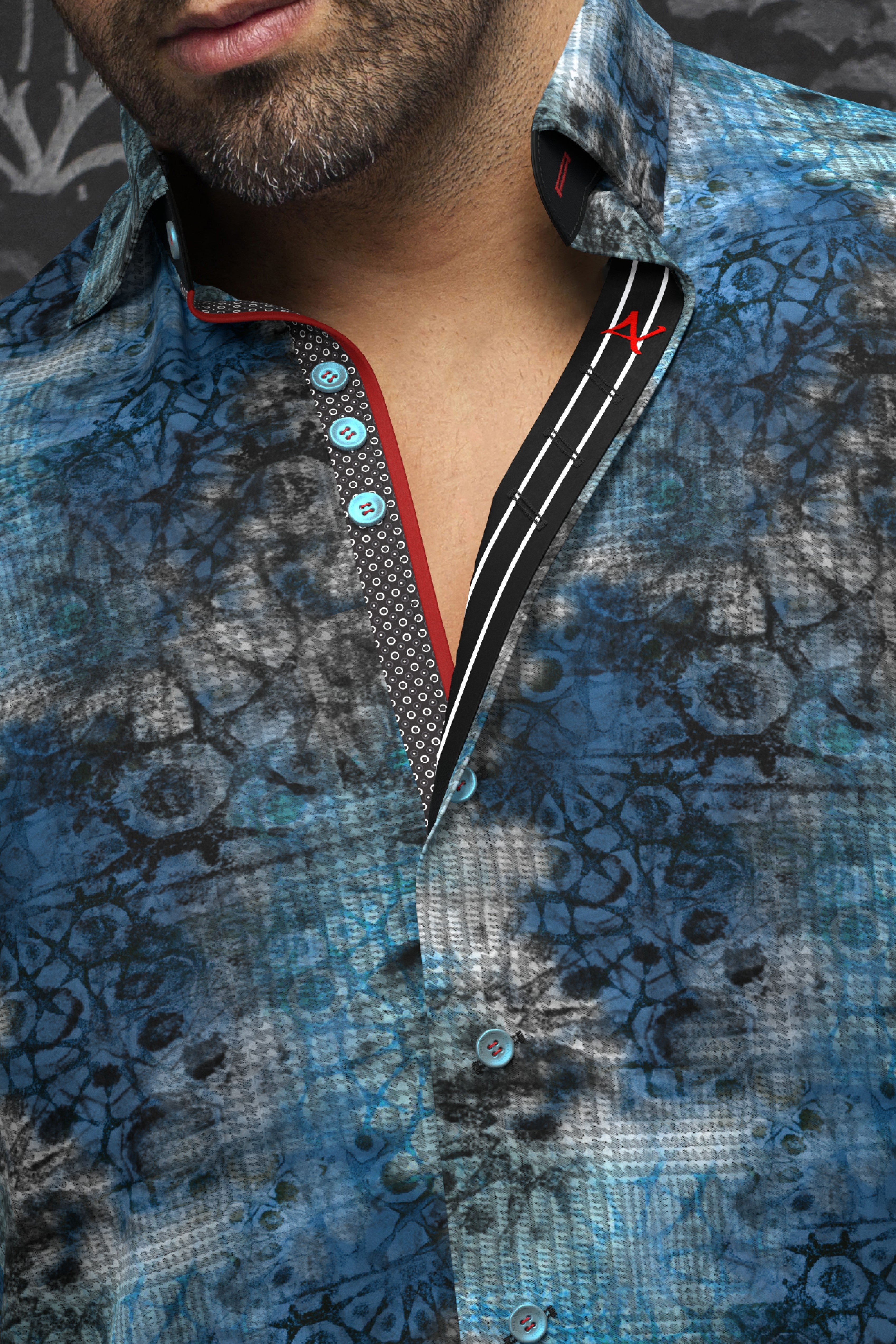 CHEMISE | SHIBORI, Black Royal