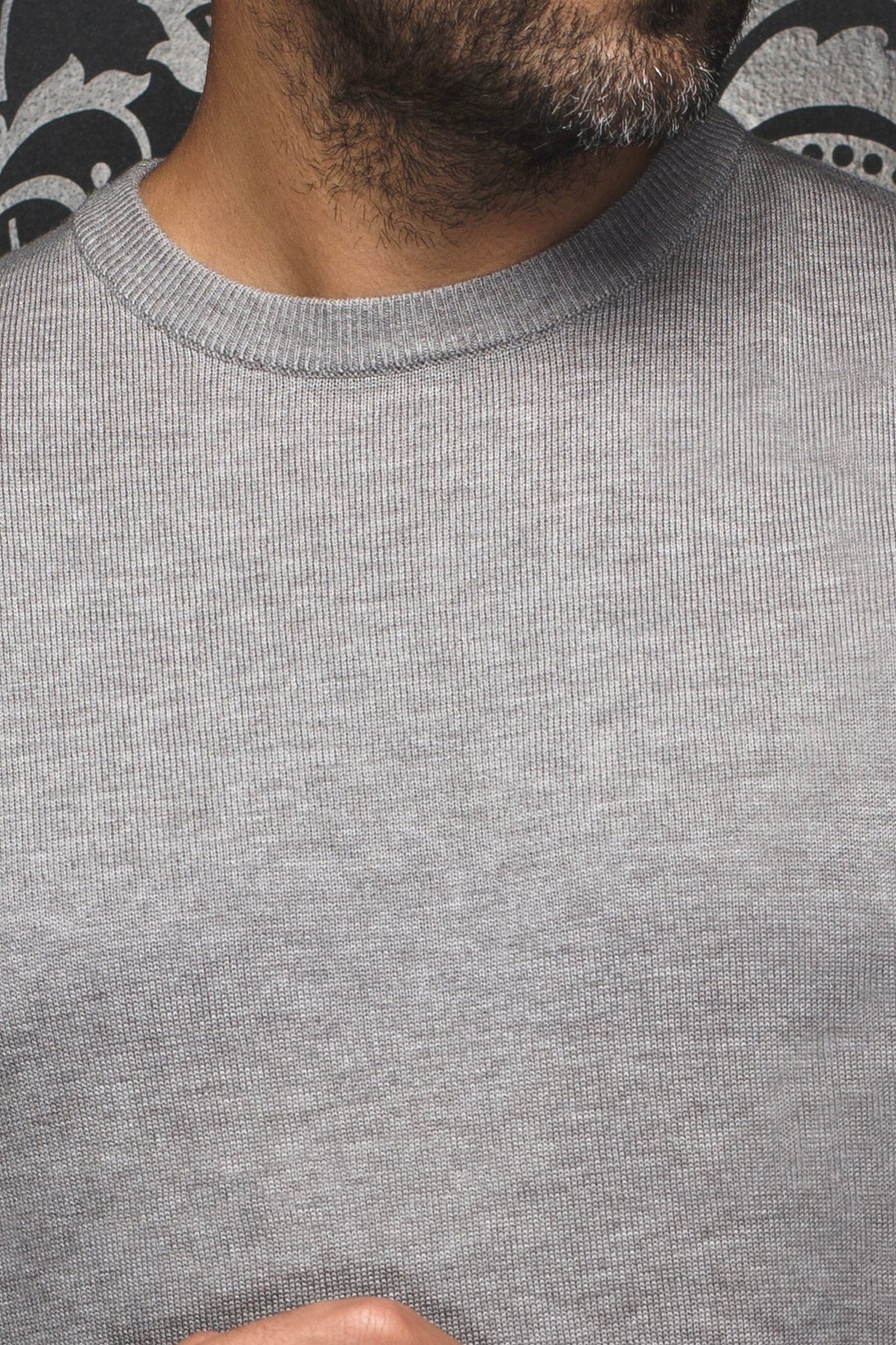 CHANDAIL EN LAINE MÉRINOS |  MARINI, med grey