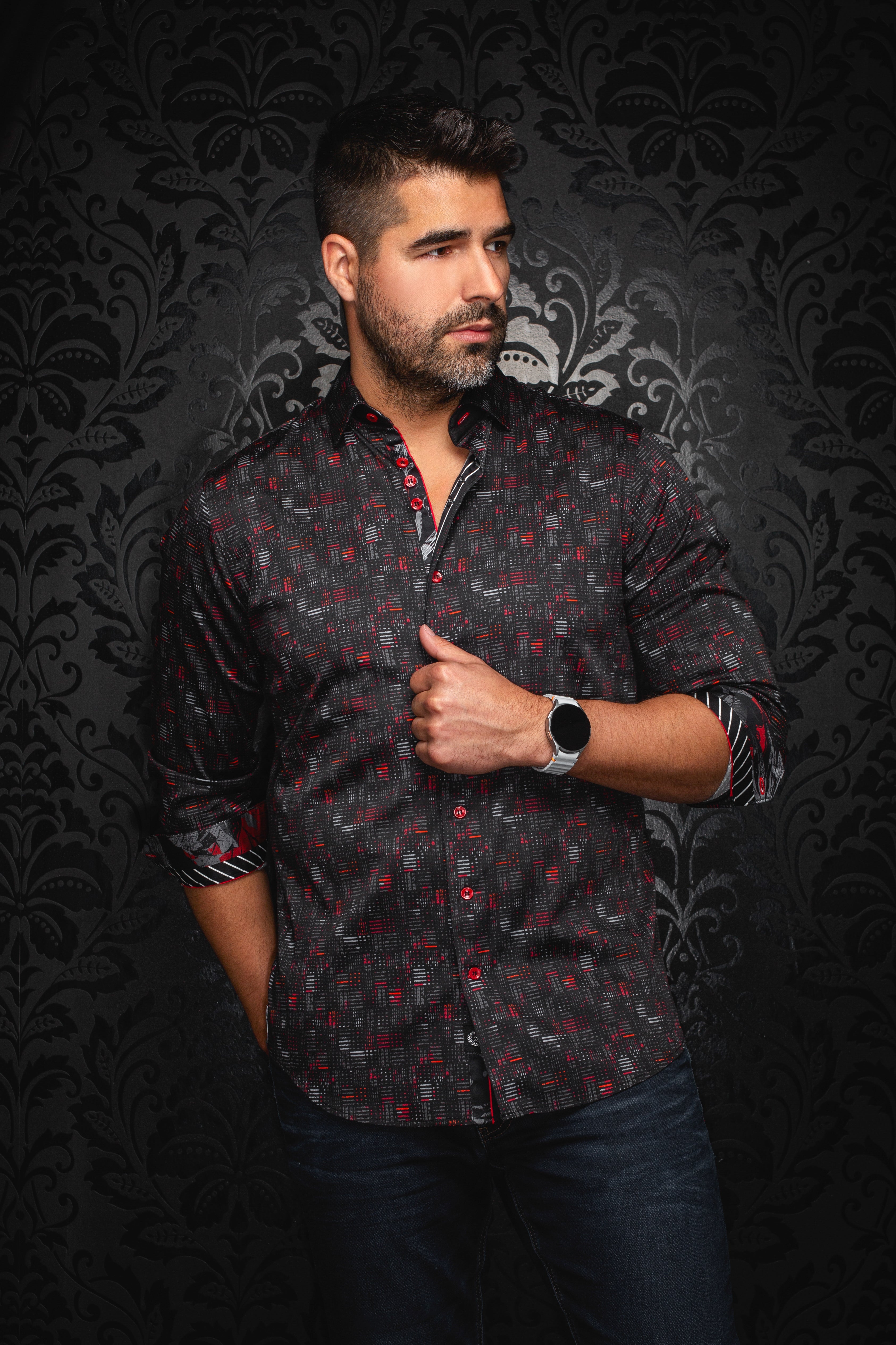 CHEMISE | METROPOLIS, Black Red