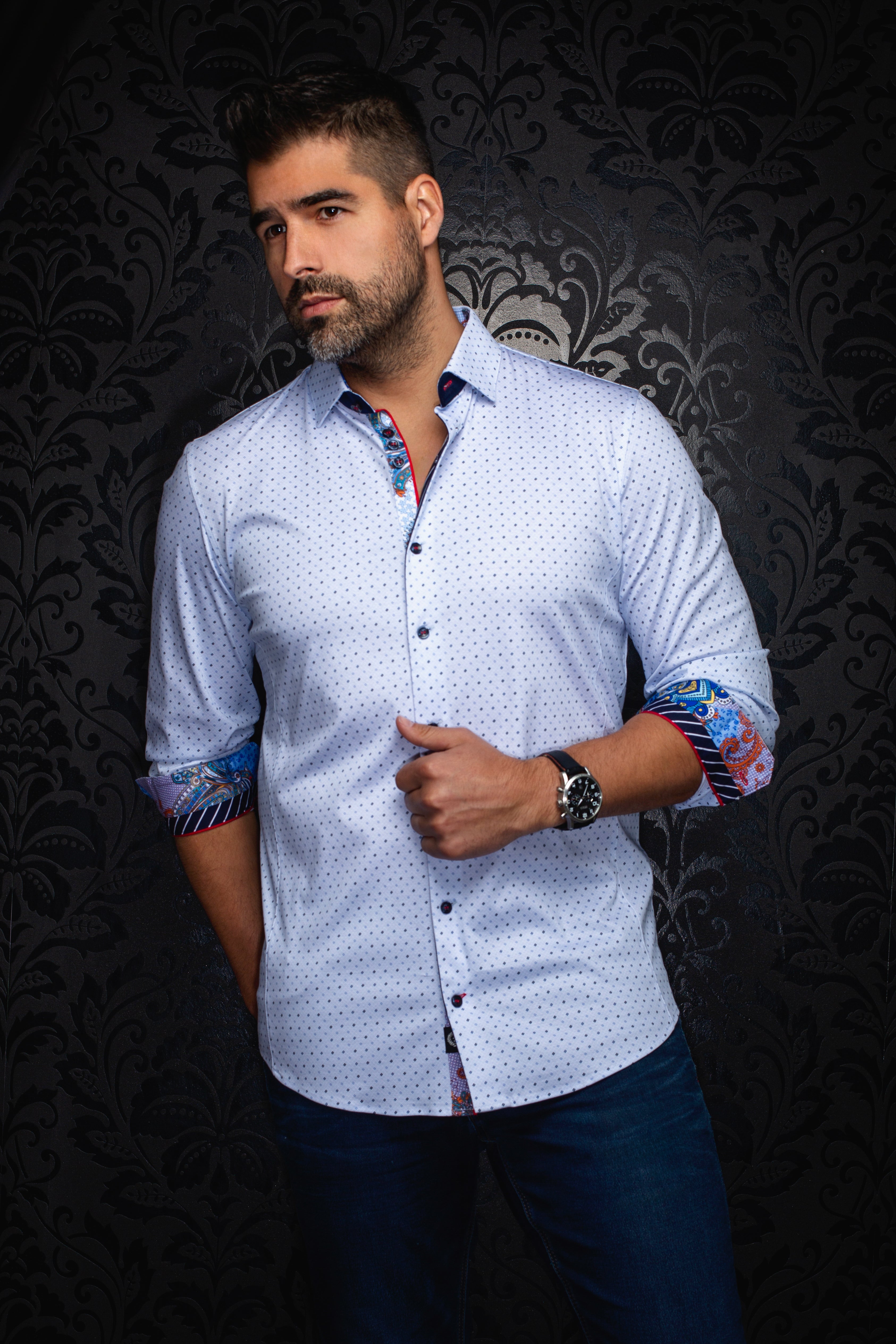 CHEMISE | OPTIMUS, White Blue