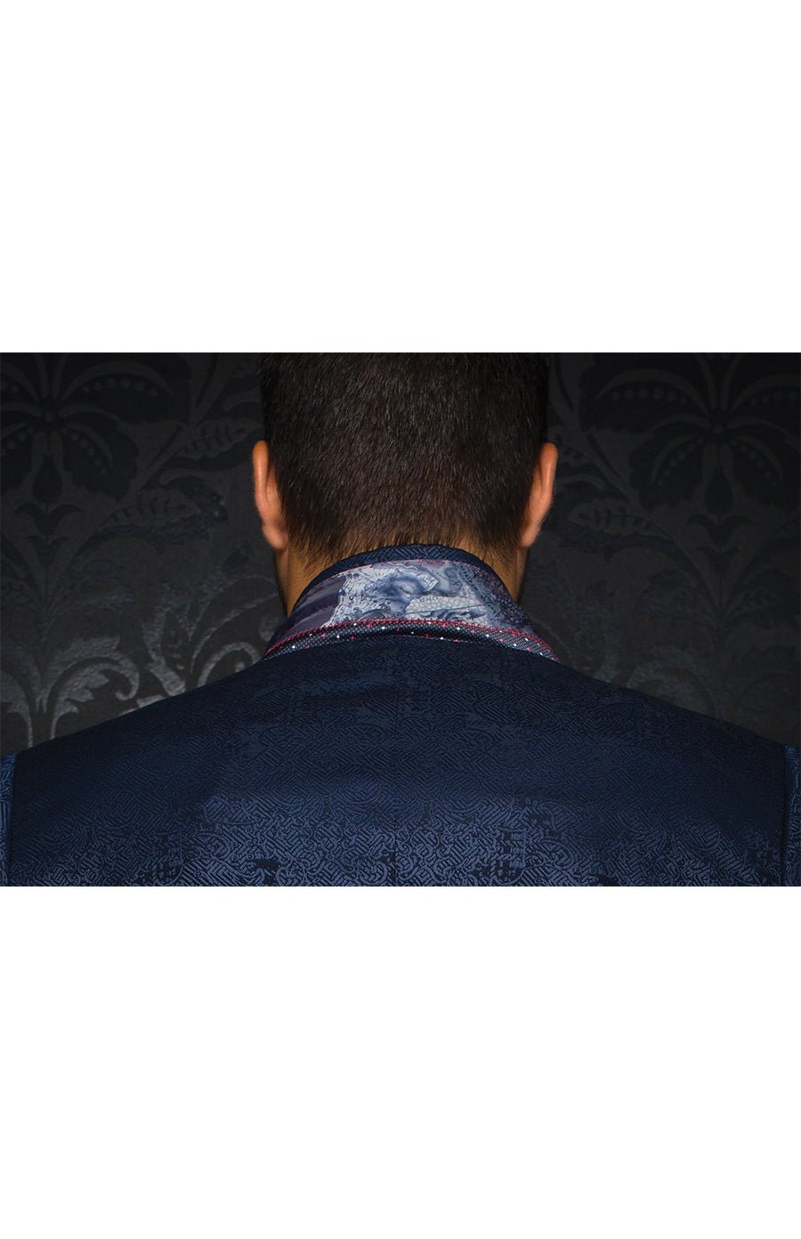 Blazer | WILLIAM jacquard, navy - AU NOIR