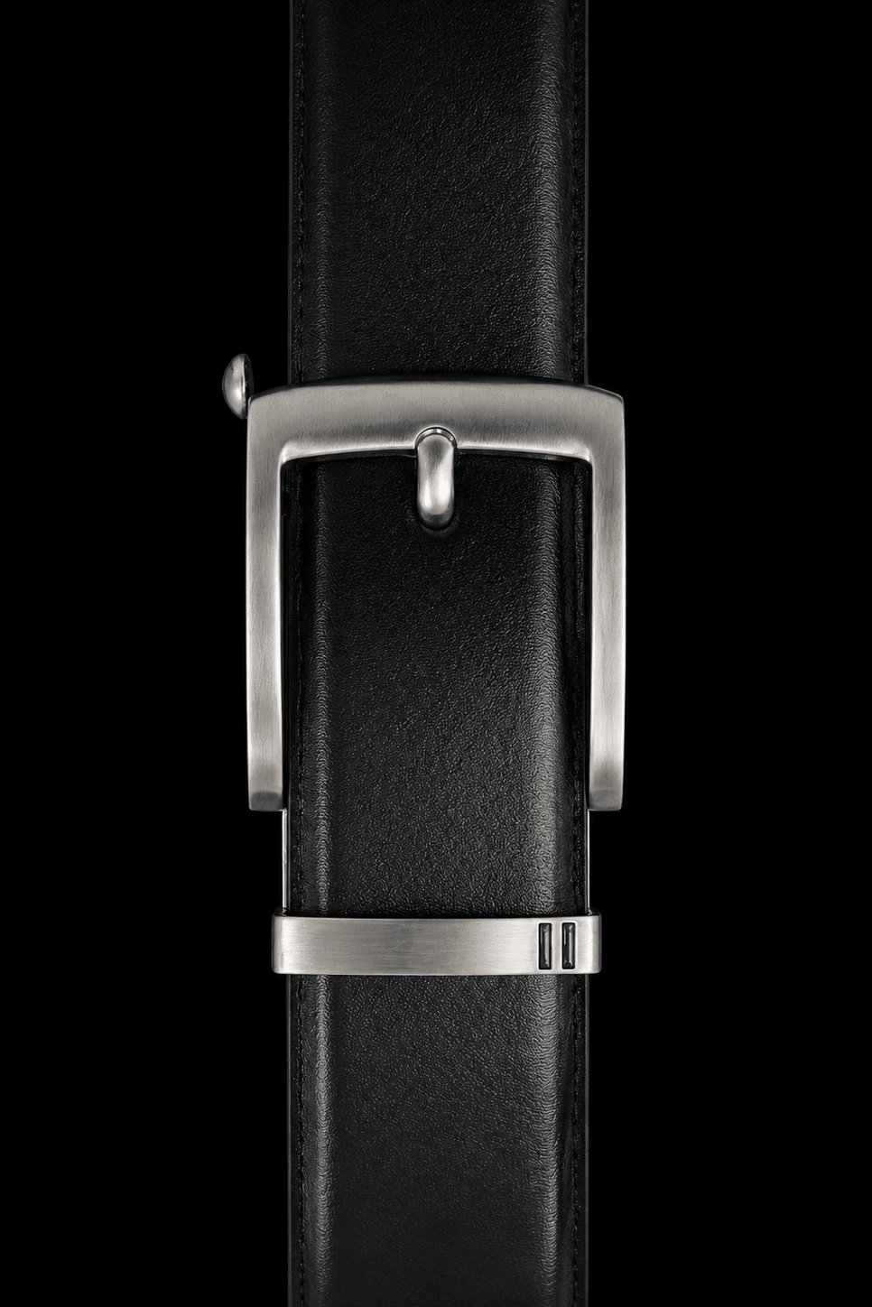 CEINTURE AJUSTEMENT INFINI | VALLELUNGA, BLACK BRUSHED NICKEL - AU NOIR