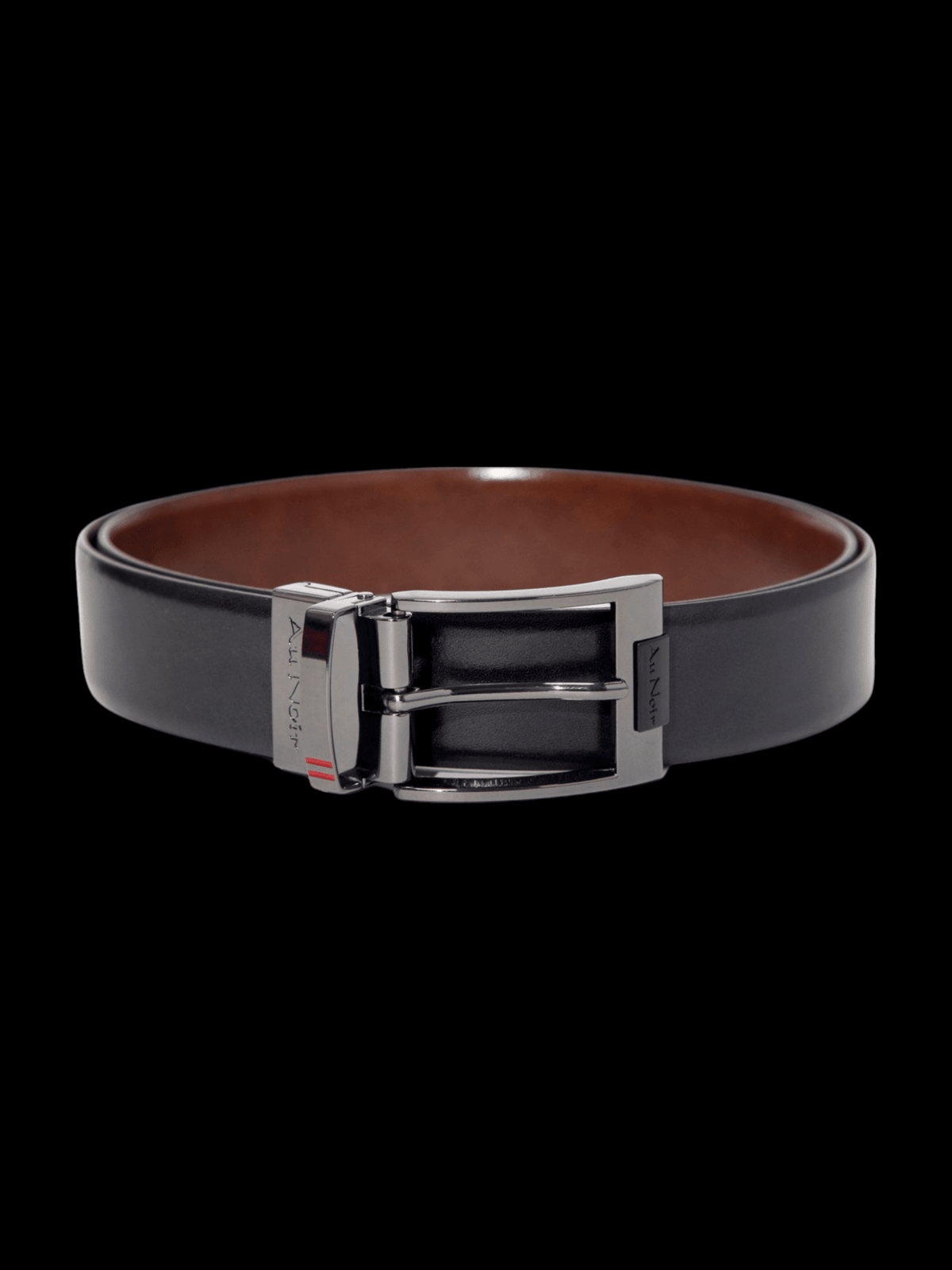 CEINTURE RÉVERSIBLE | DESOTO GUNMETAL, noir-brun - AU NOIR