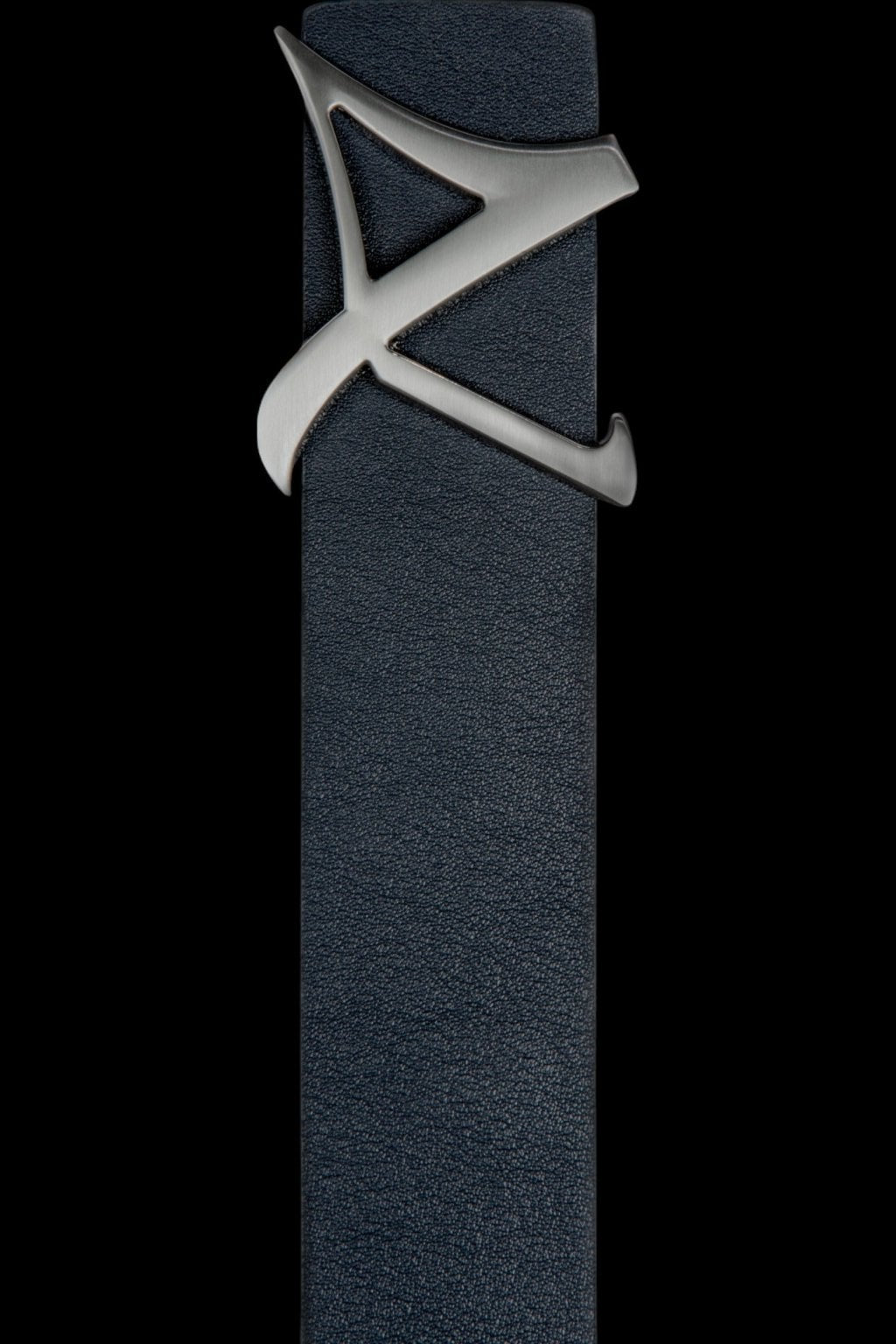 CEINTURE RÉVERSIBLE | SHELBY BRUSHED NICKLE, navy - AU NOIR