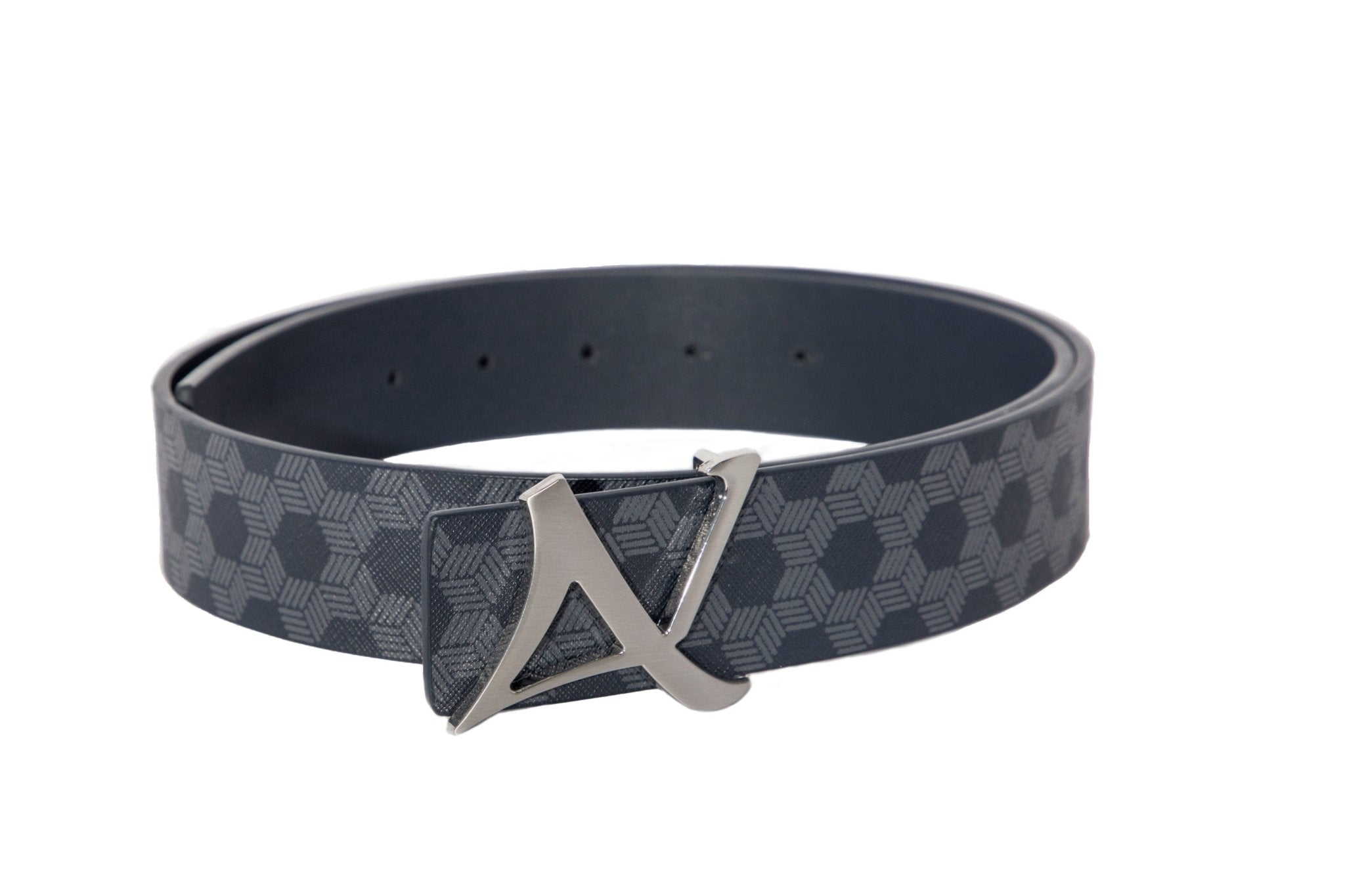 CEINTURE RÉVERSIBLE | SHELBY BRUSHED NICKLE, navy - AU NOIR