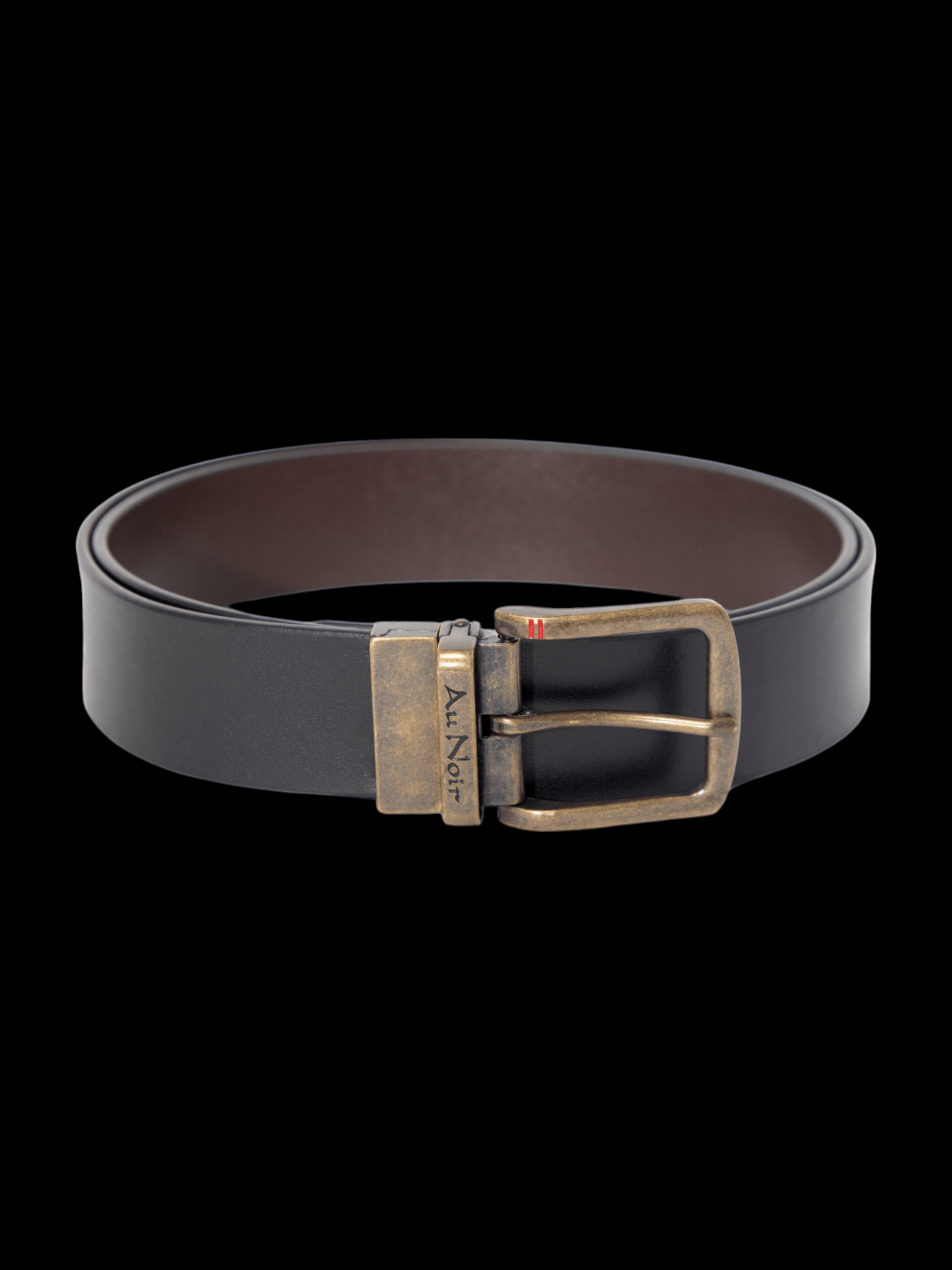 CEINTURE RÉVERSIBLE | STRAUSS BRASS, noir - brun - AU NOIR