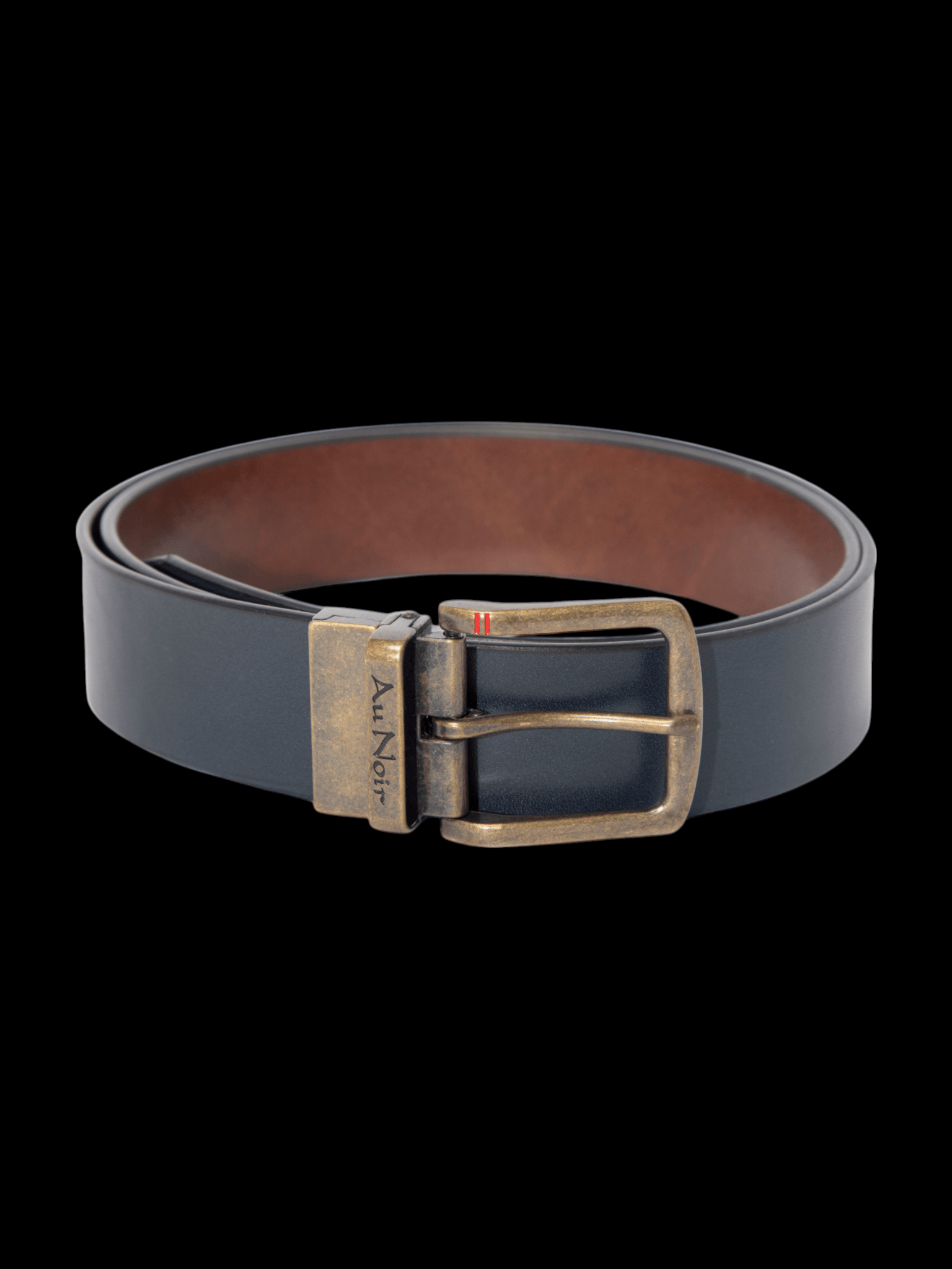 CEINTURE RÉVERSIBLE | STRAUSS BRASS, tan - navy - AU NOIR