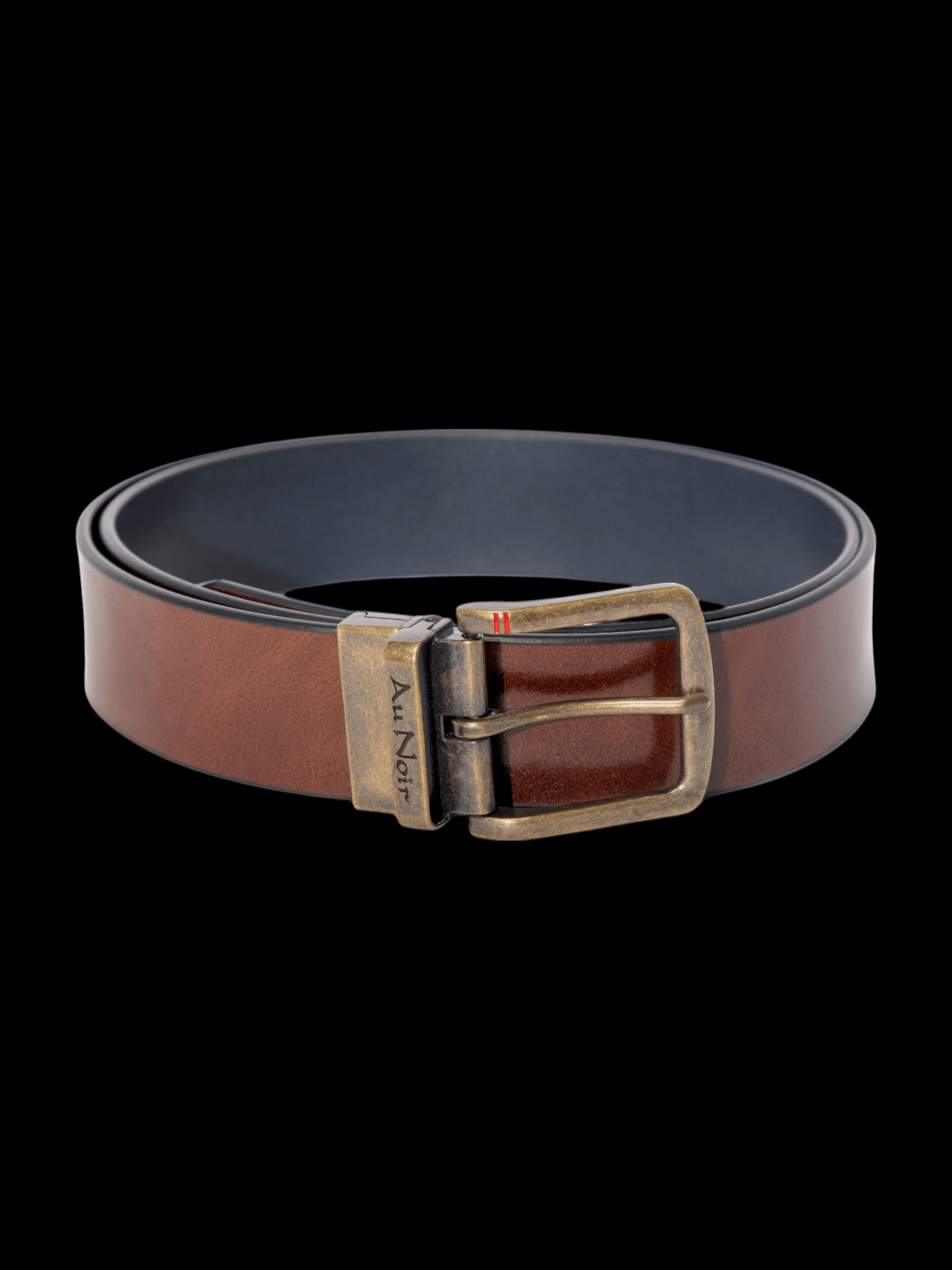 CEINTURE RÉVERSIBLE | STRAUSS BRASS, tan - navy - AU NOIR
