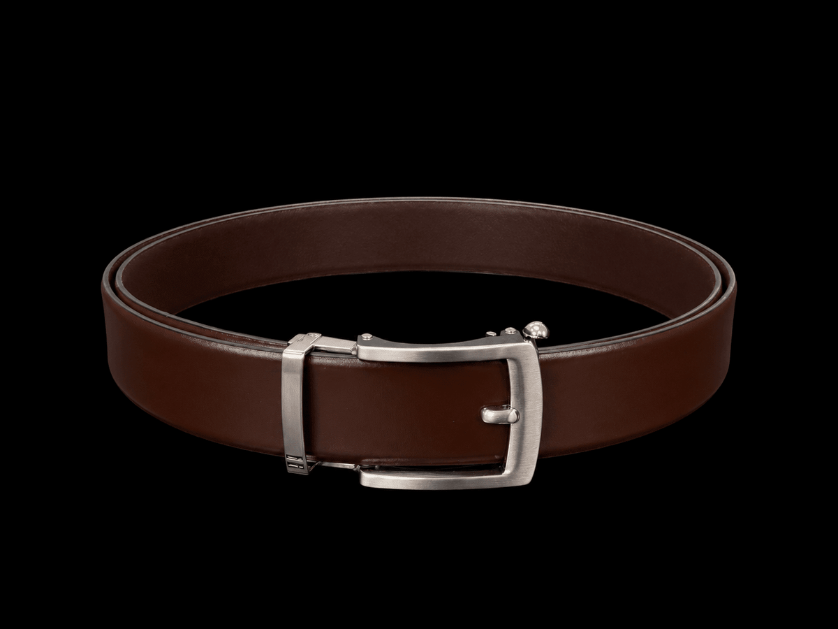 CEINTURE TRESSÉE | VALLELUNGA, BROWN BRUSHED NICKEL - AU NOIR
