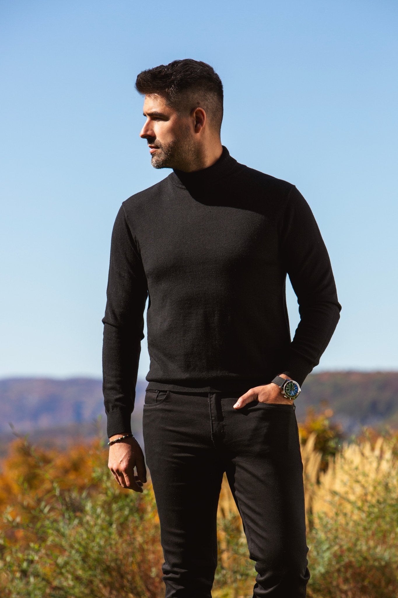 CHANDAIL EN LAINE MÉRINOS | ARKANES, Black - AU NOIR