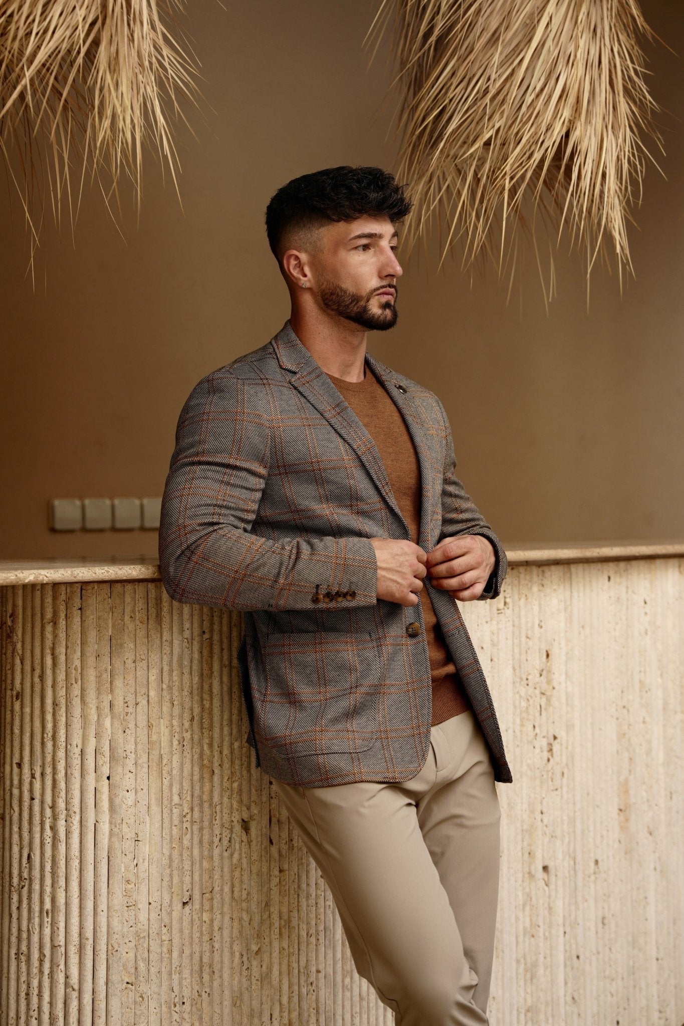 CHANDAIL EN LAINE MÉRINOS | MARINI, camel - AU NOIR