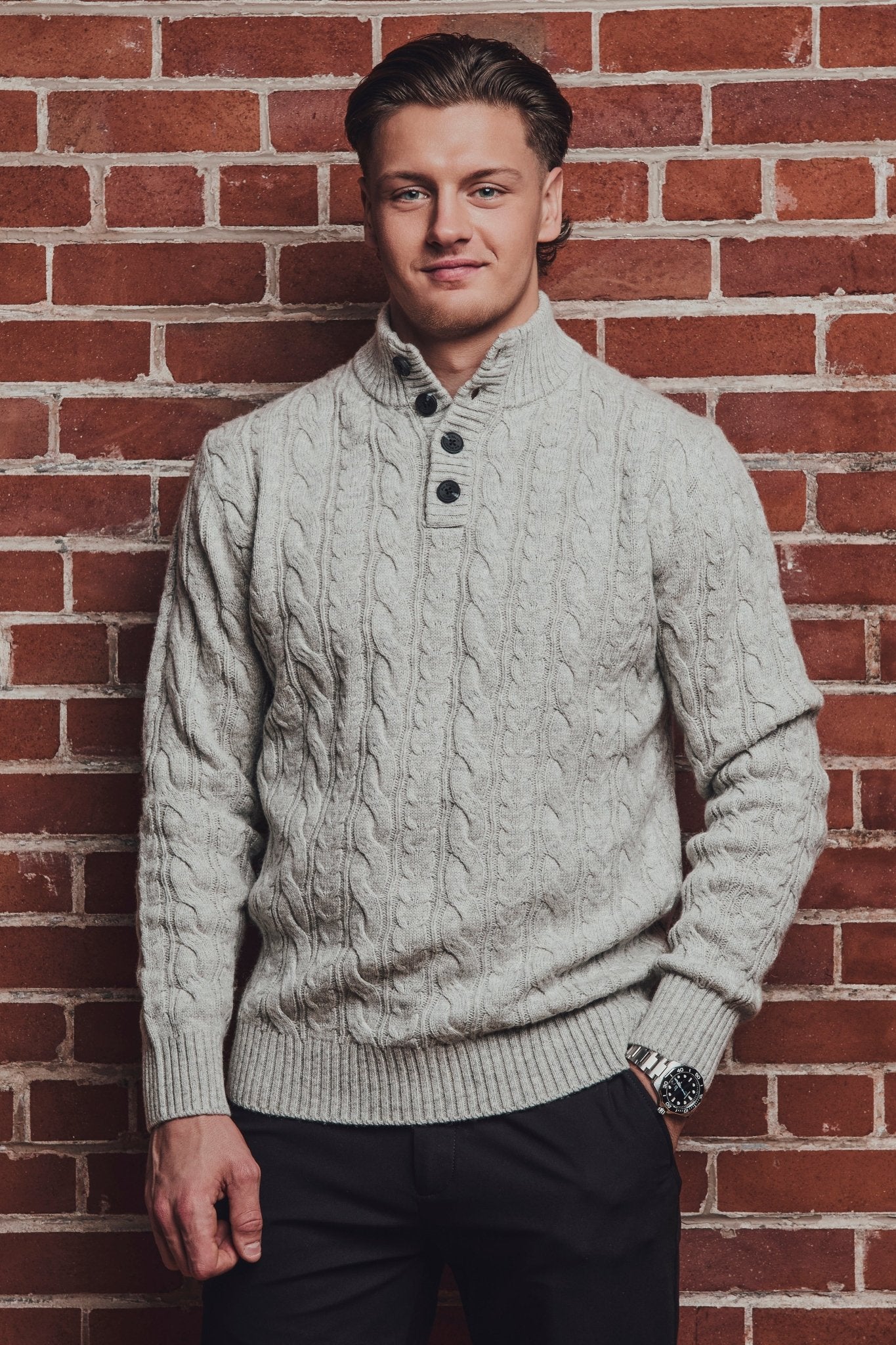 CHANDAIL EN LAINE MÉRINOS | OSLO, Light Grey - AU NOIR