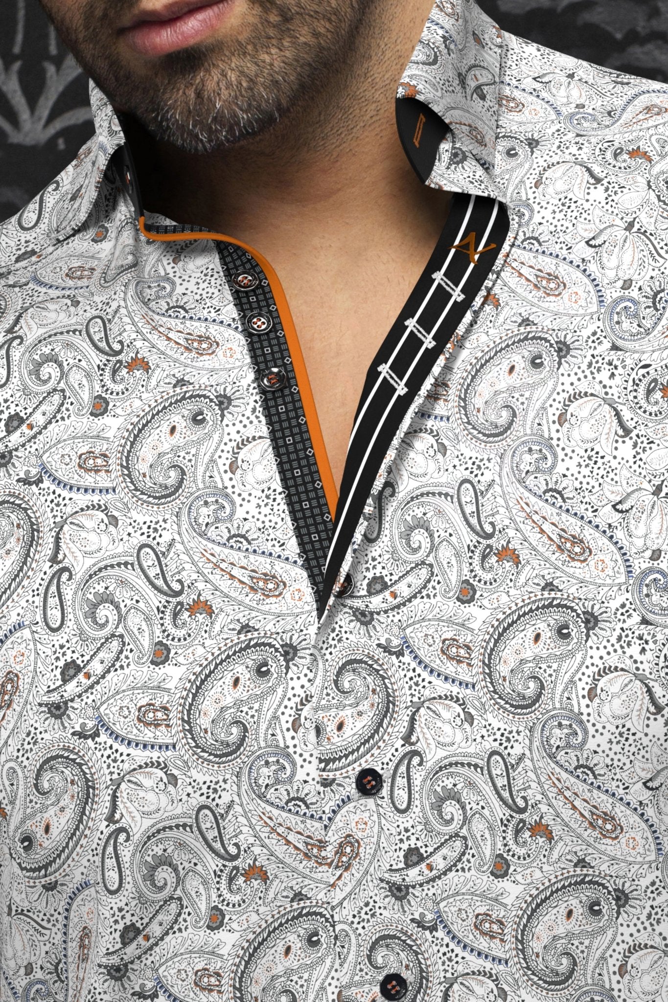 CHEMISE | ALTO, White Orange - AU NOIR