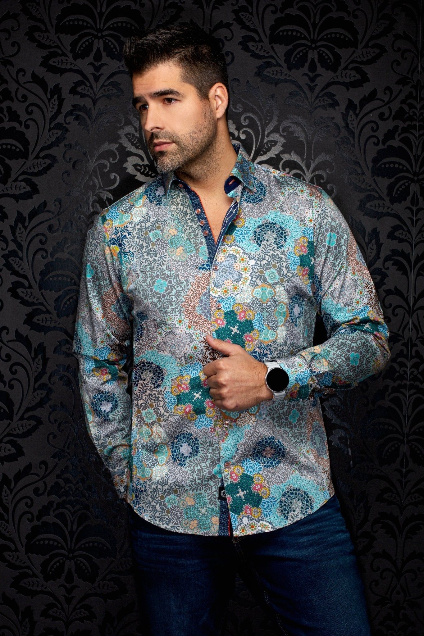 CHEMISE | ASHAR, AQUA GREEN - AU NOIR