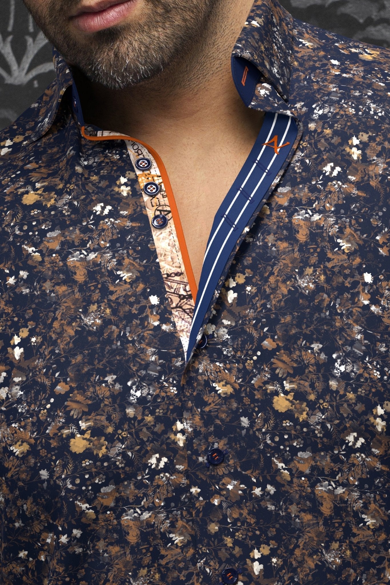 CHEMISE | ELIADE, Navy Tobacco - AU NOIR