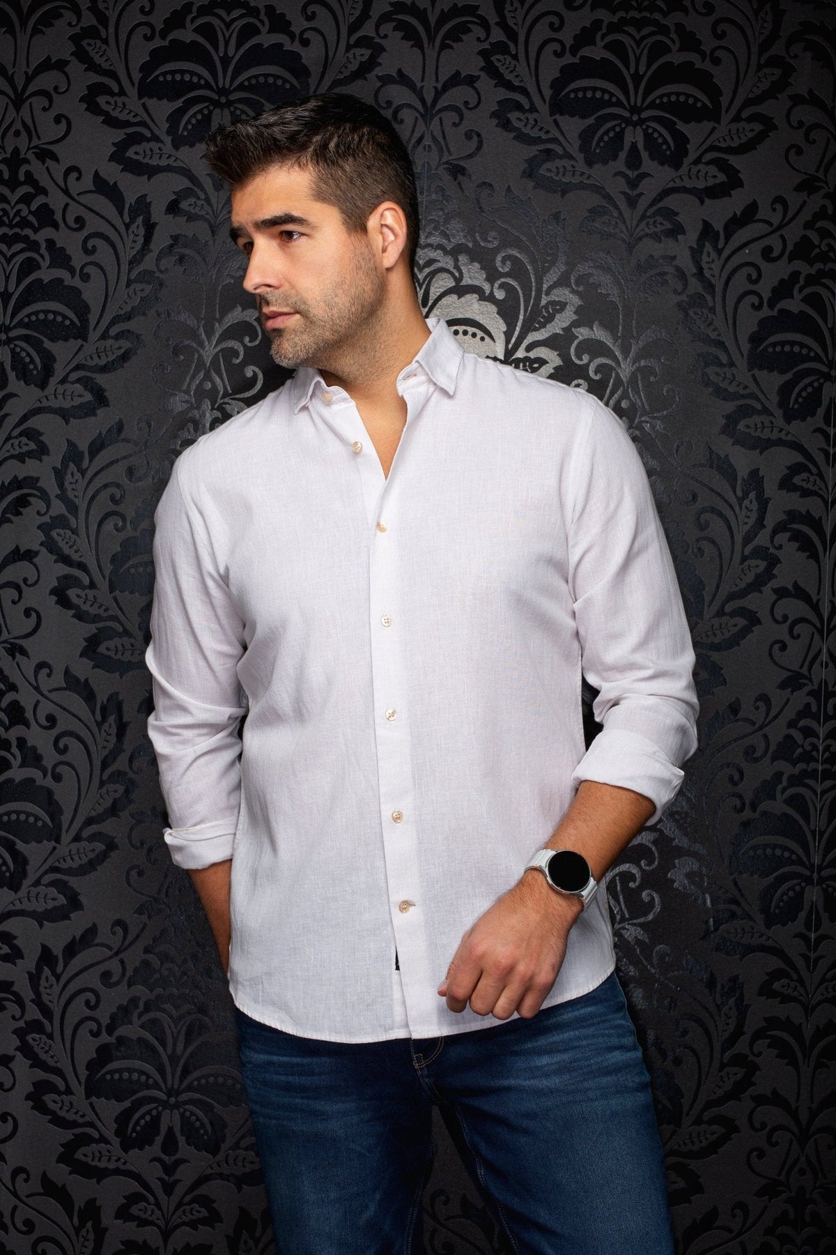 CHEMISE EN LIN | GERE, Beige - AU NOIR