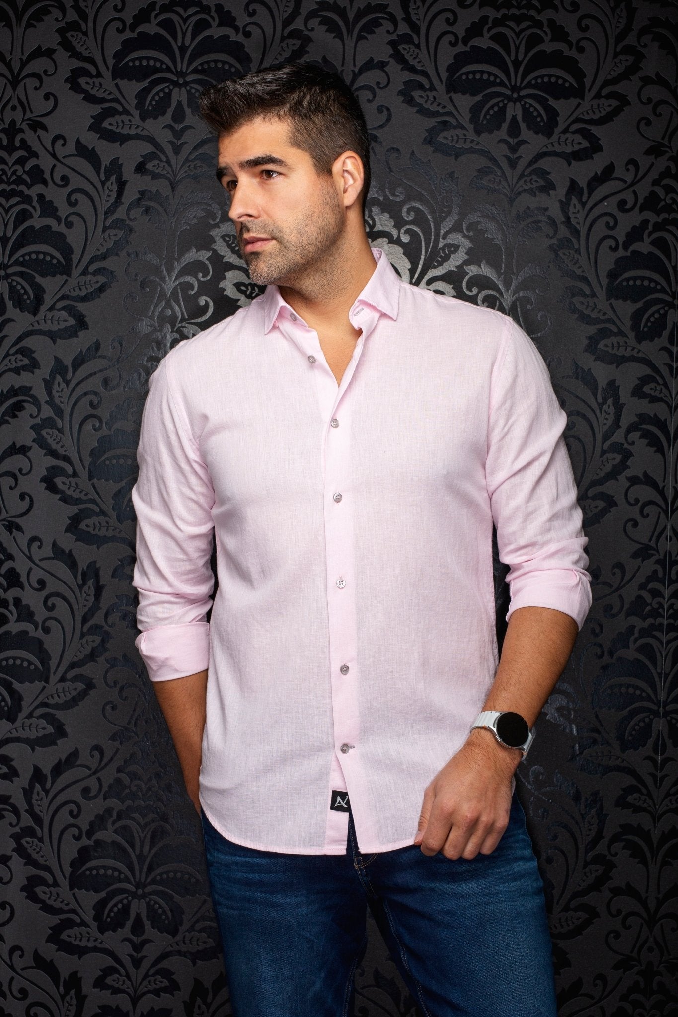 CHEMISE EN LIN | HUMPHREY, Pink - AU NOIR