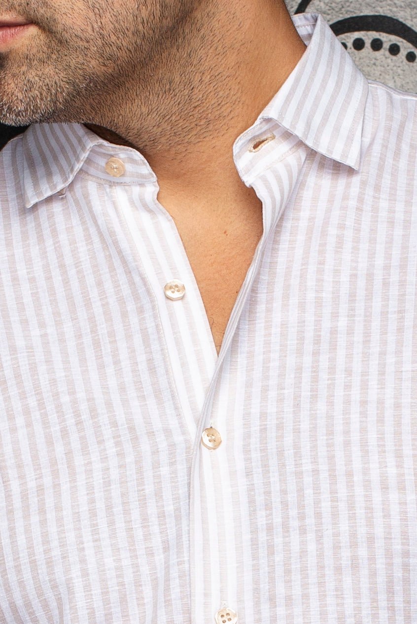 CHEMISE EN LIN | MENDELSOHN, Beige - AU NOIR