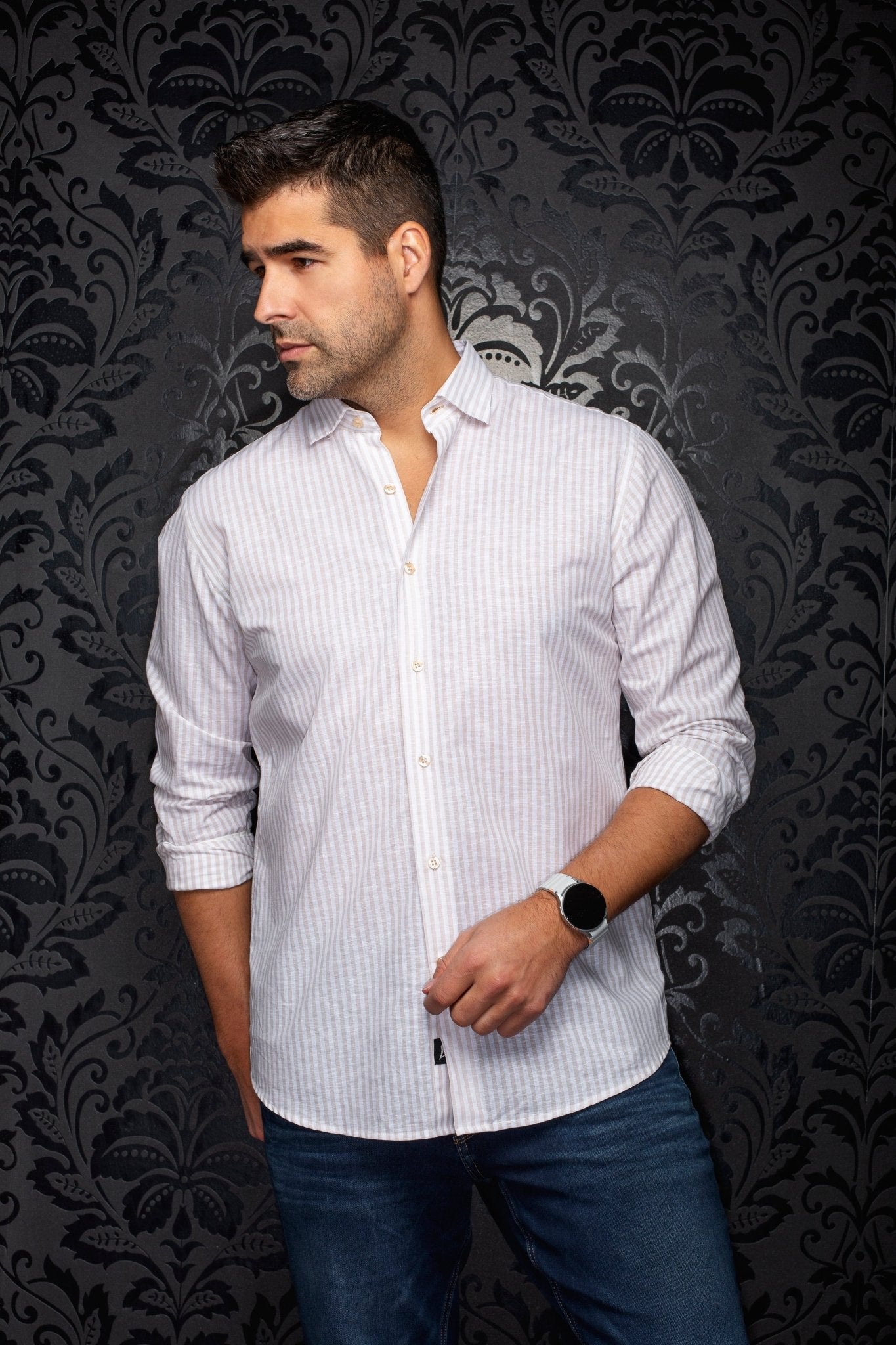 CHEMISE EN LIN | MENDELSOHN, Beige - AU NOIR