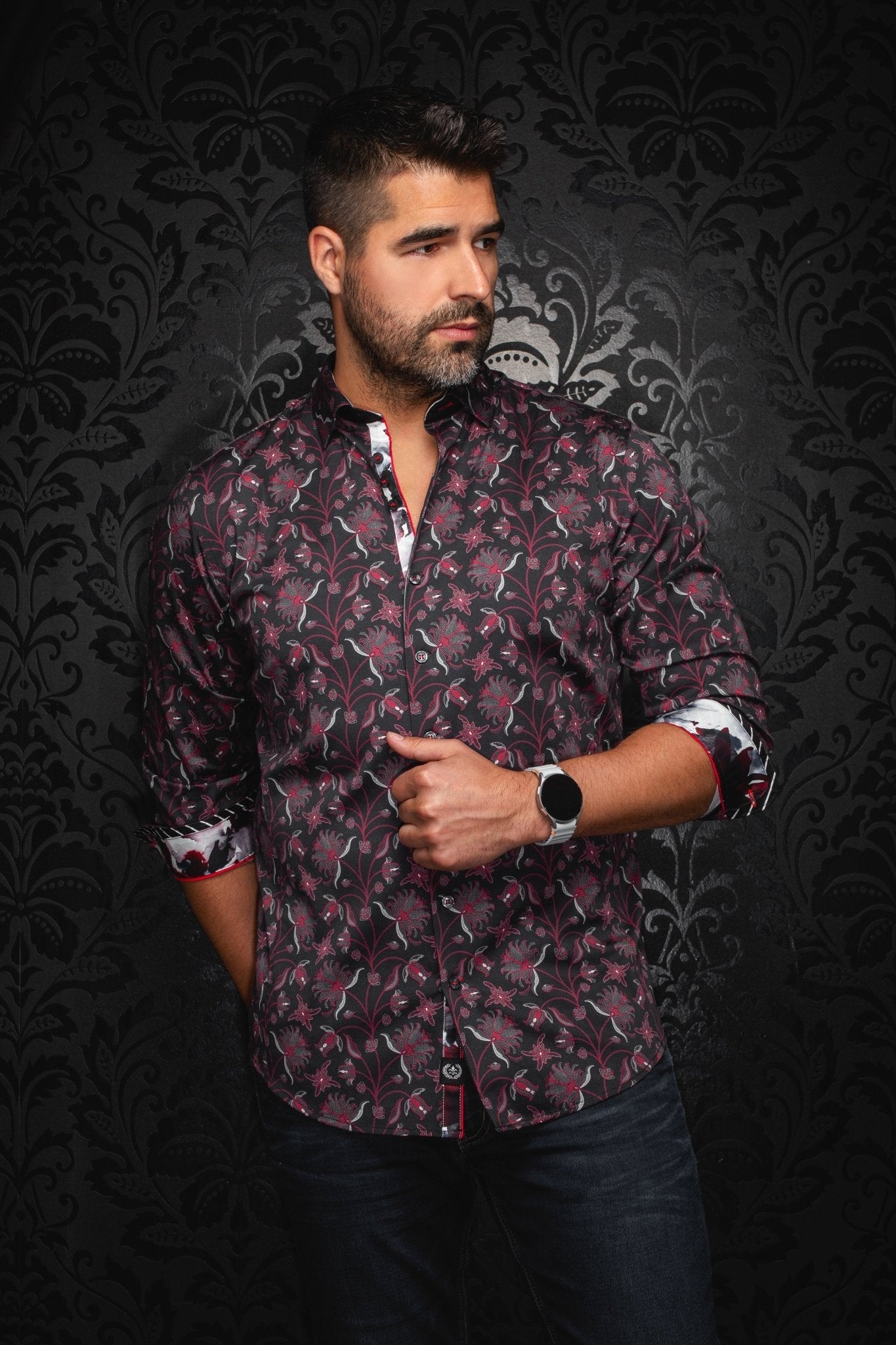 CHEMISE | GALLOWAY, Burgundy - AU NOIR