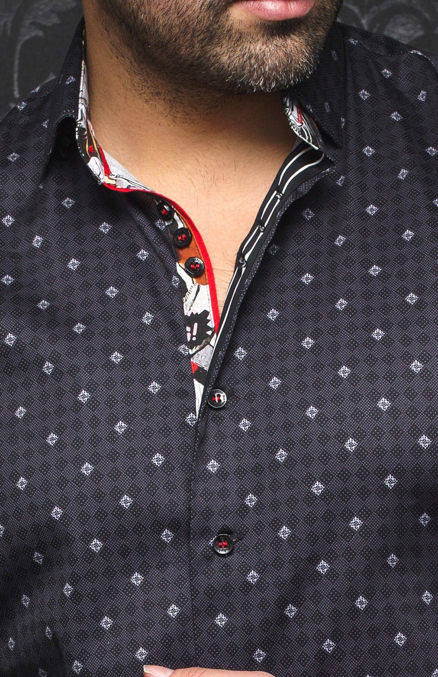 Chemise - GIAN FRANCO, Black Silver - AU NOIR