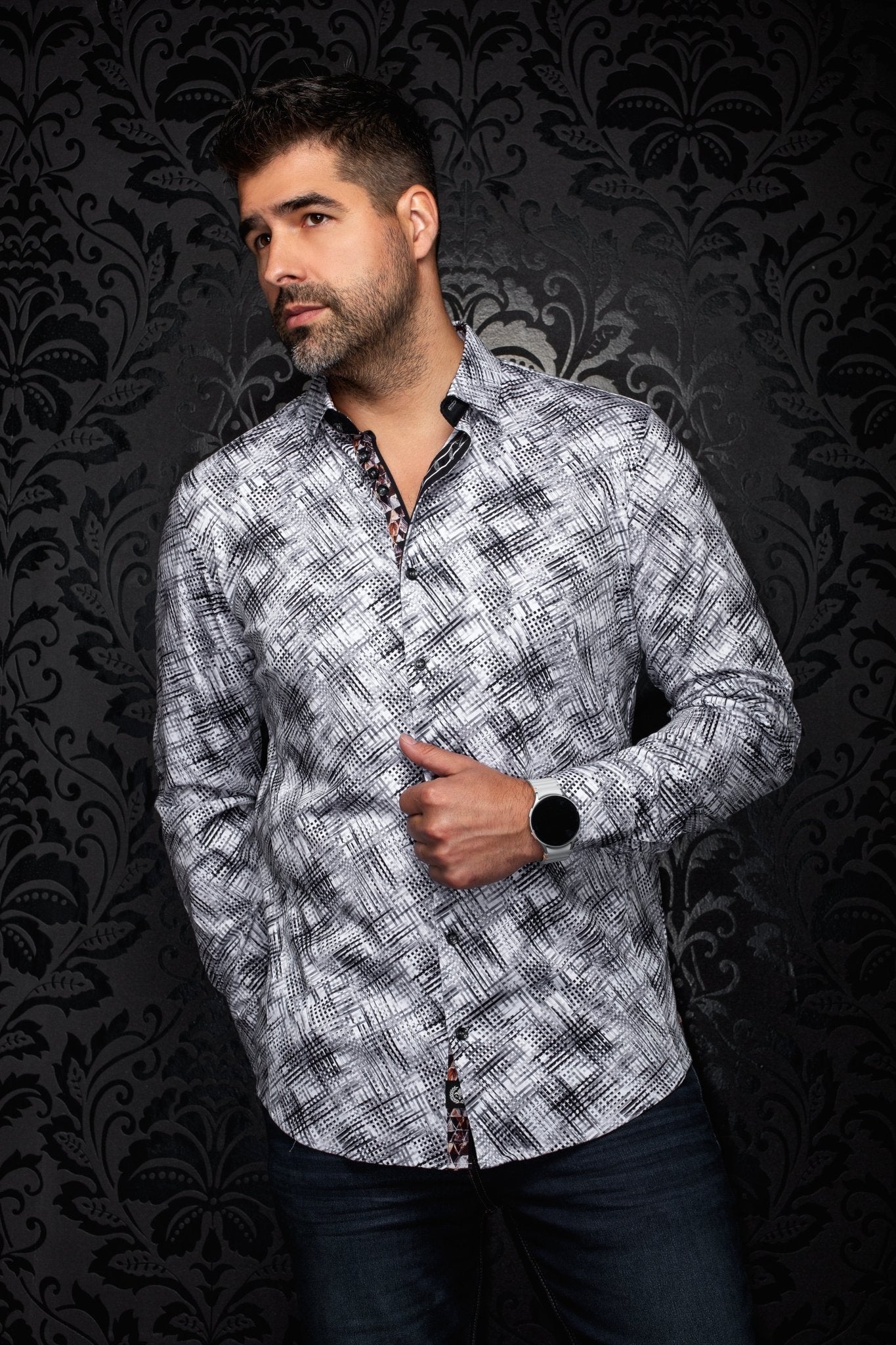 CHEMISE | IGNIS, White Gray - AU NOIR