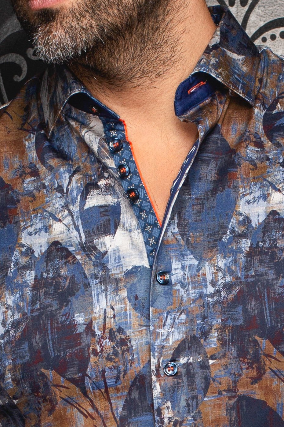 CHEMISE | JASPER, Blue Brown - AU NOIR