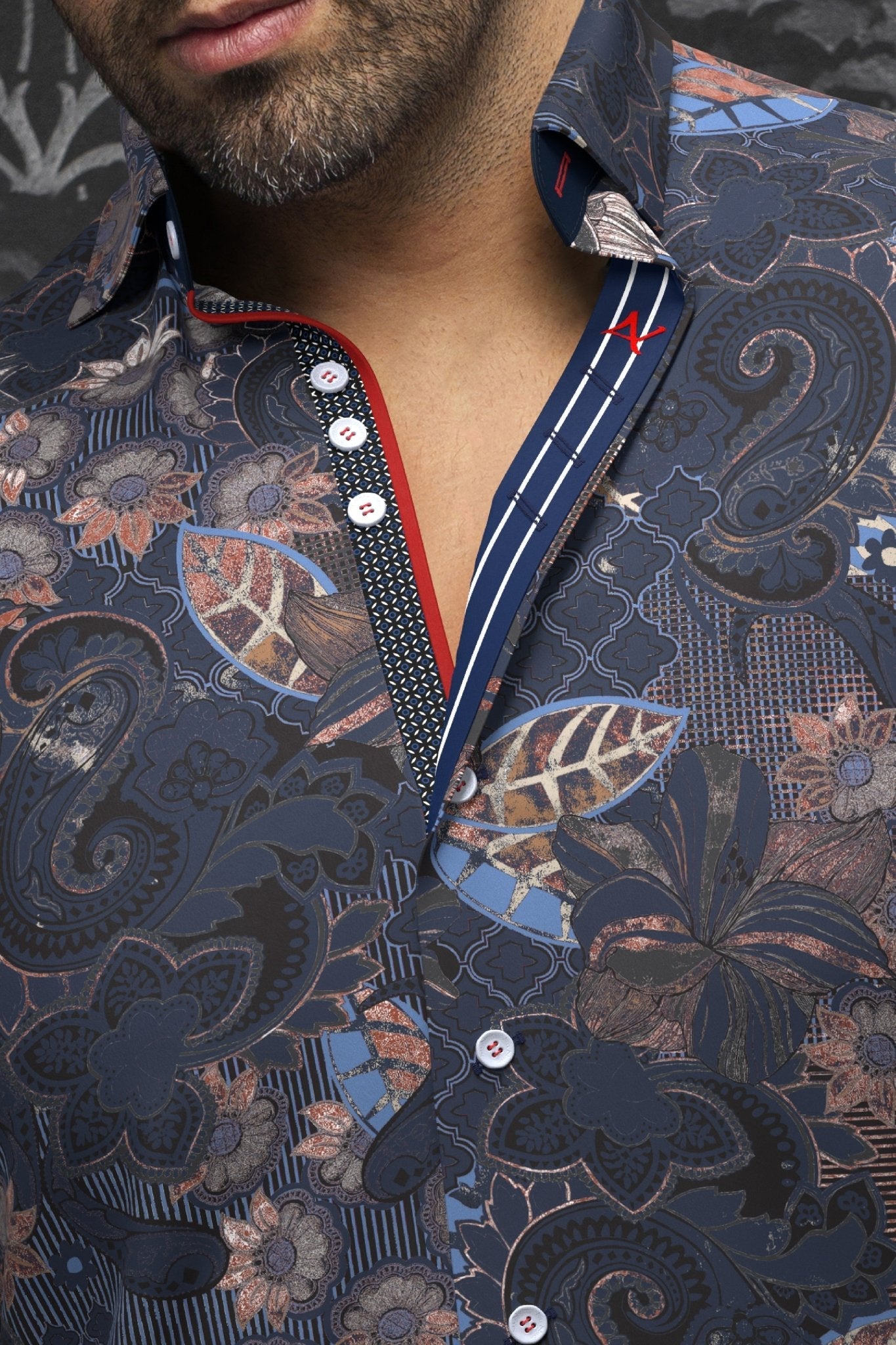 CHEMISE | MACHADO, Navy Rust - AU NOIR