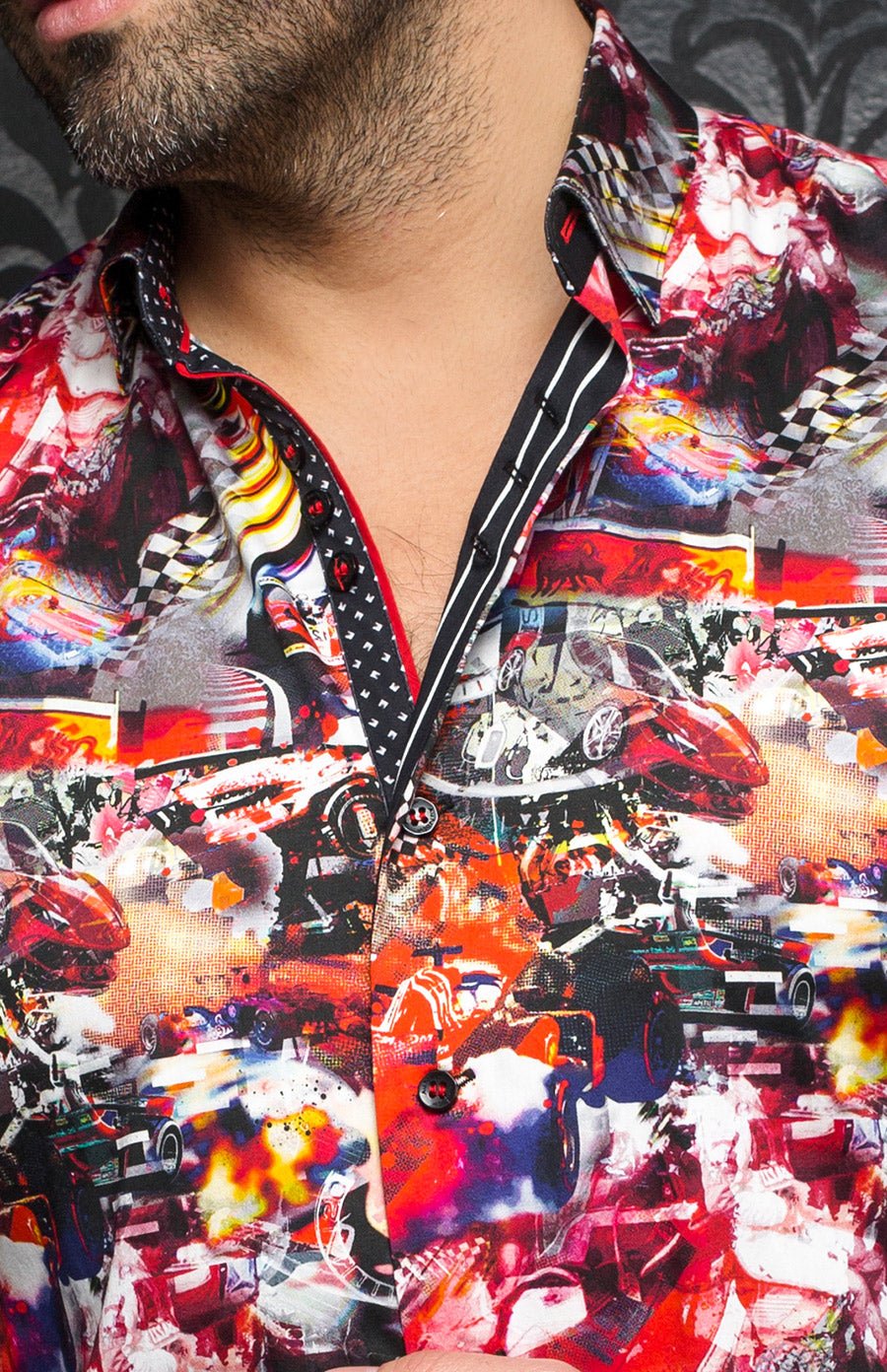 Chemise - MONZA, Red multi - AU NOIR