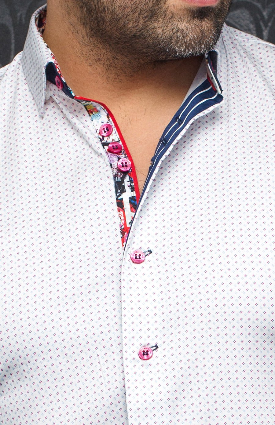 Chemise - PALMER, White Fuchsia - AU NOIR