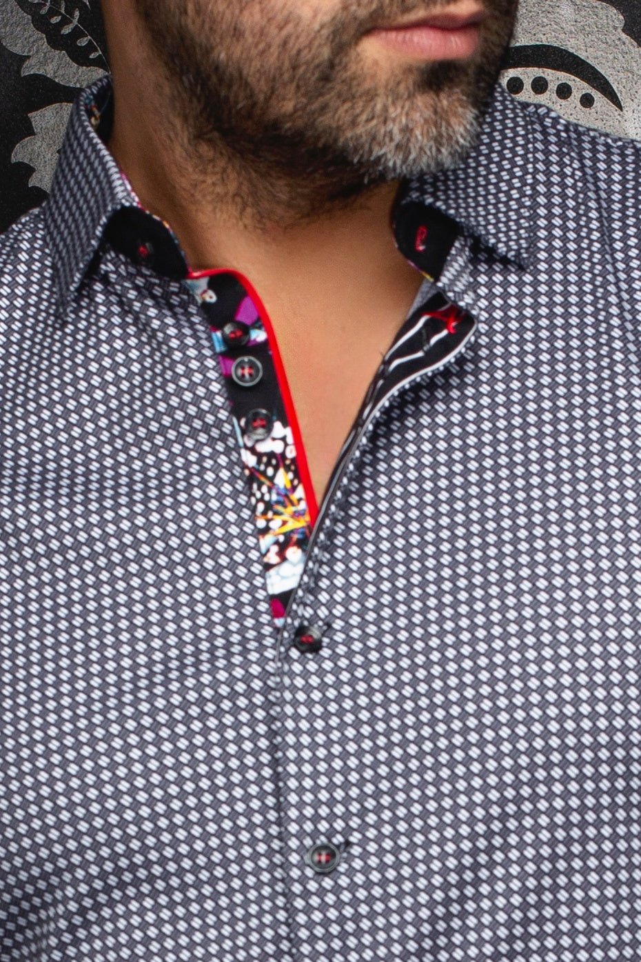 CHEMISE | POLGAR, Grey White - AU NOIR