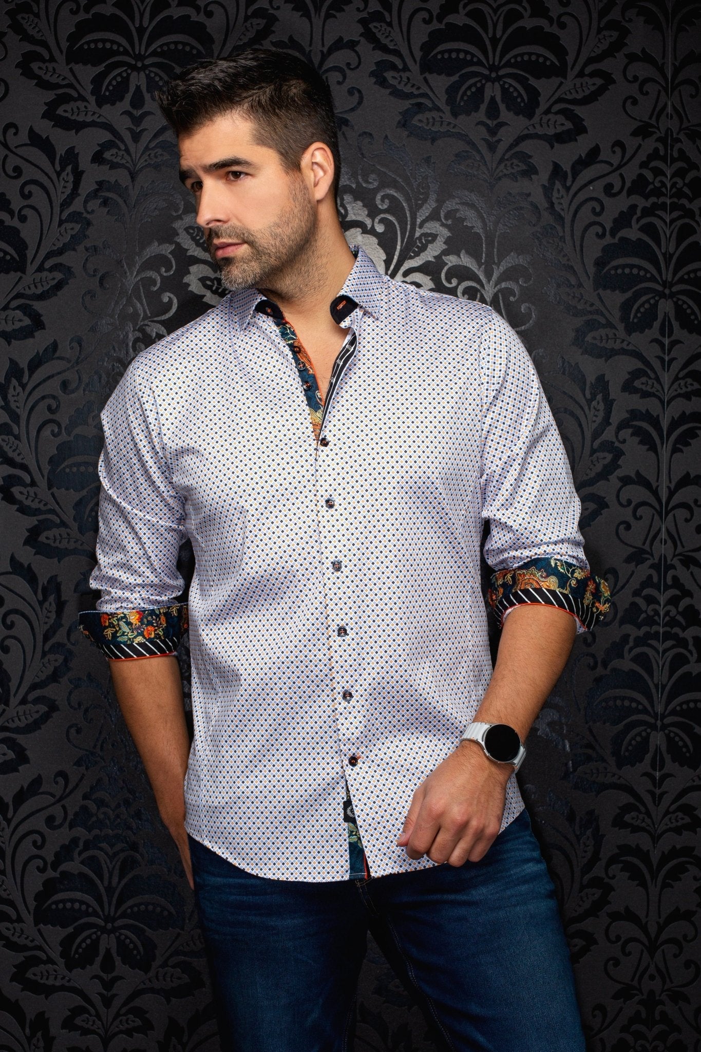 CHEMISE | SABAH, White Orange - AU NOIR