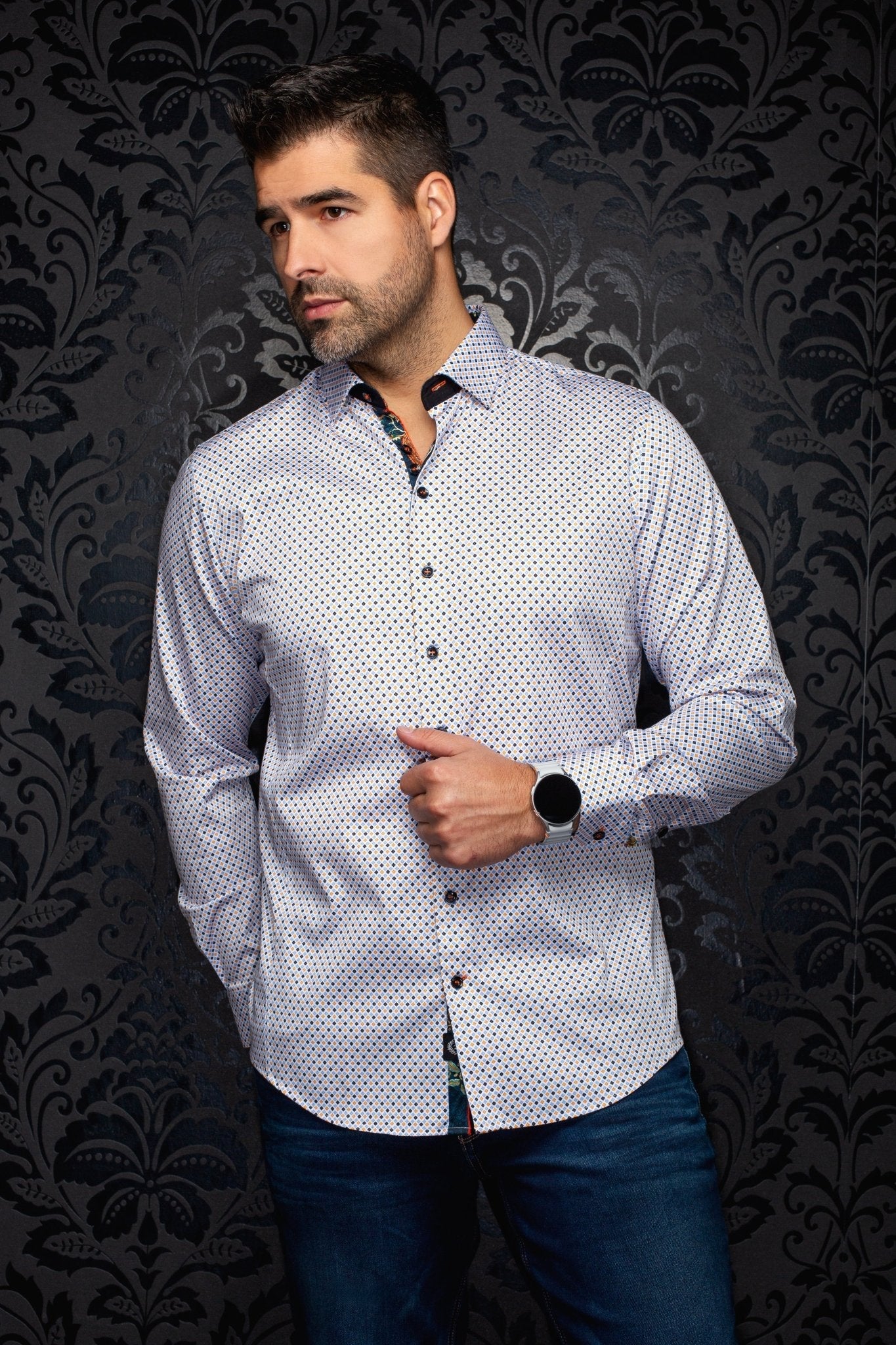 CHEMISE | SABAH, White Orange - AU NOIR