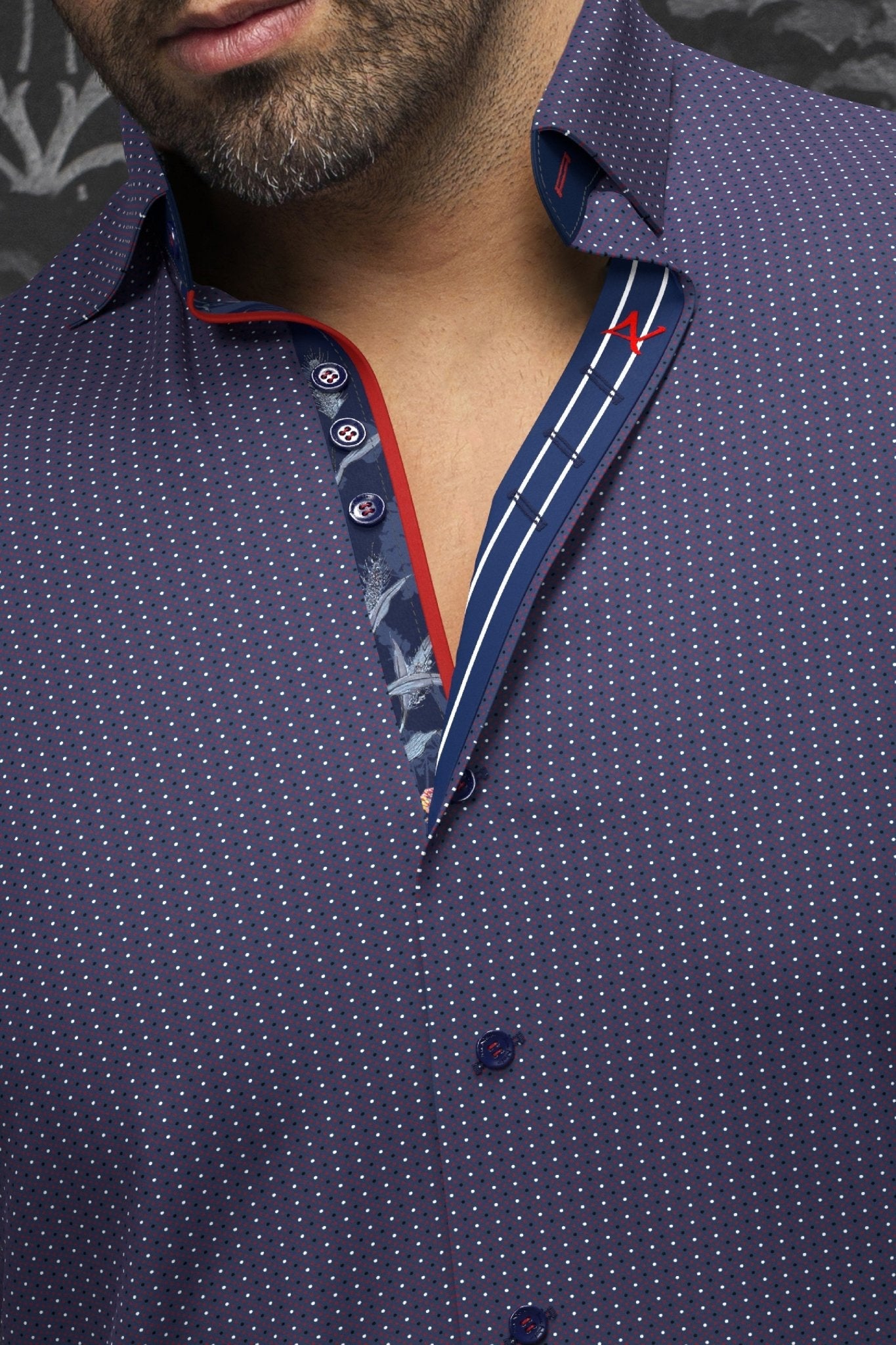 CHEMISE | SALAZAR, Dark Blue Red - AU NOIR