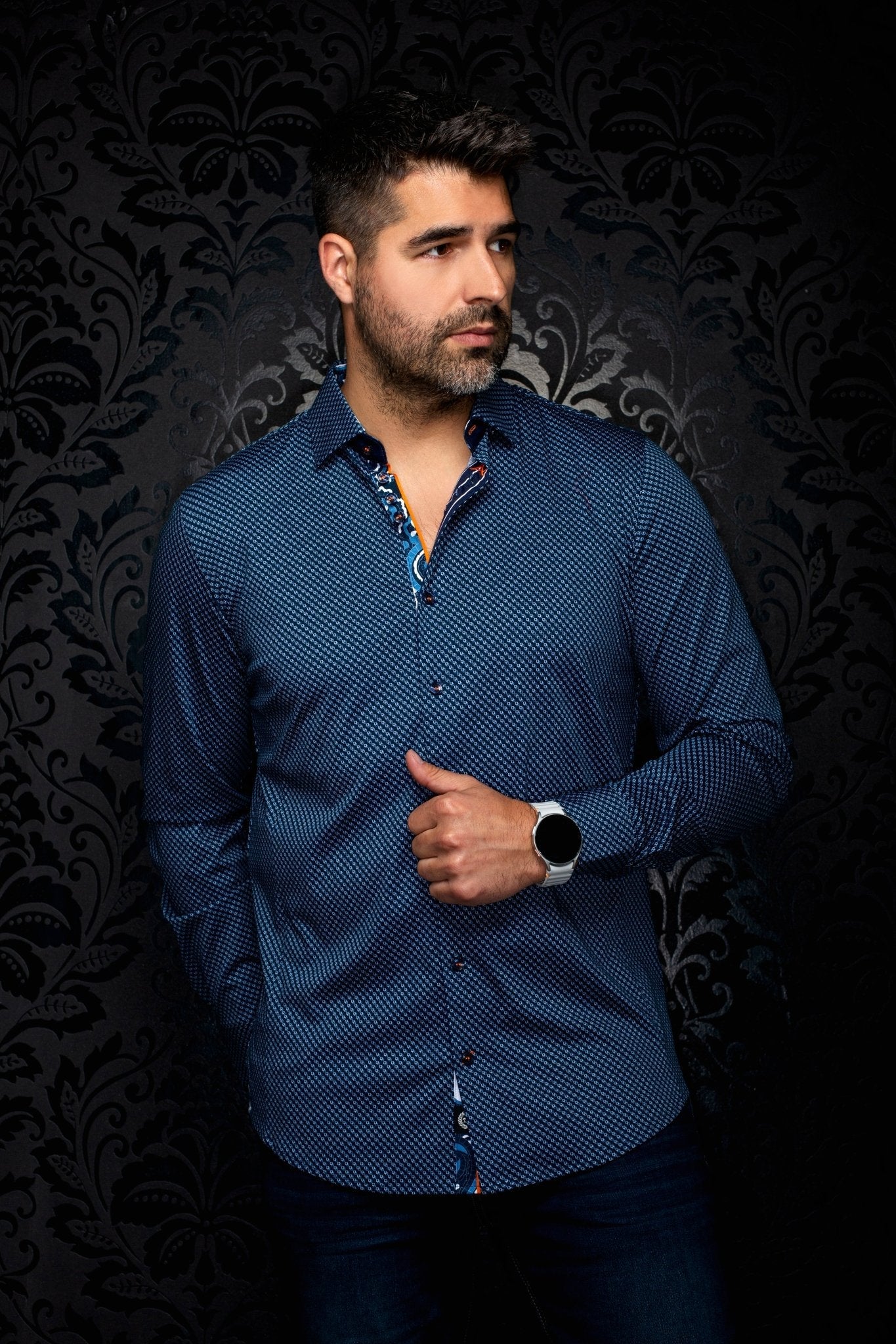 CHEMISE | SANLUCA, Navy - AU NOIR