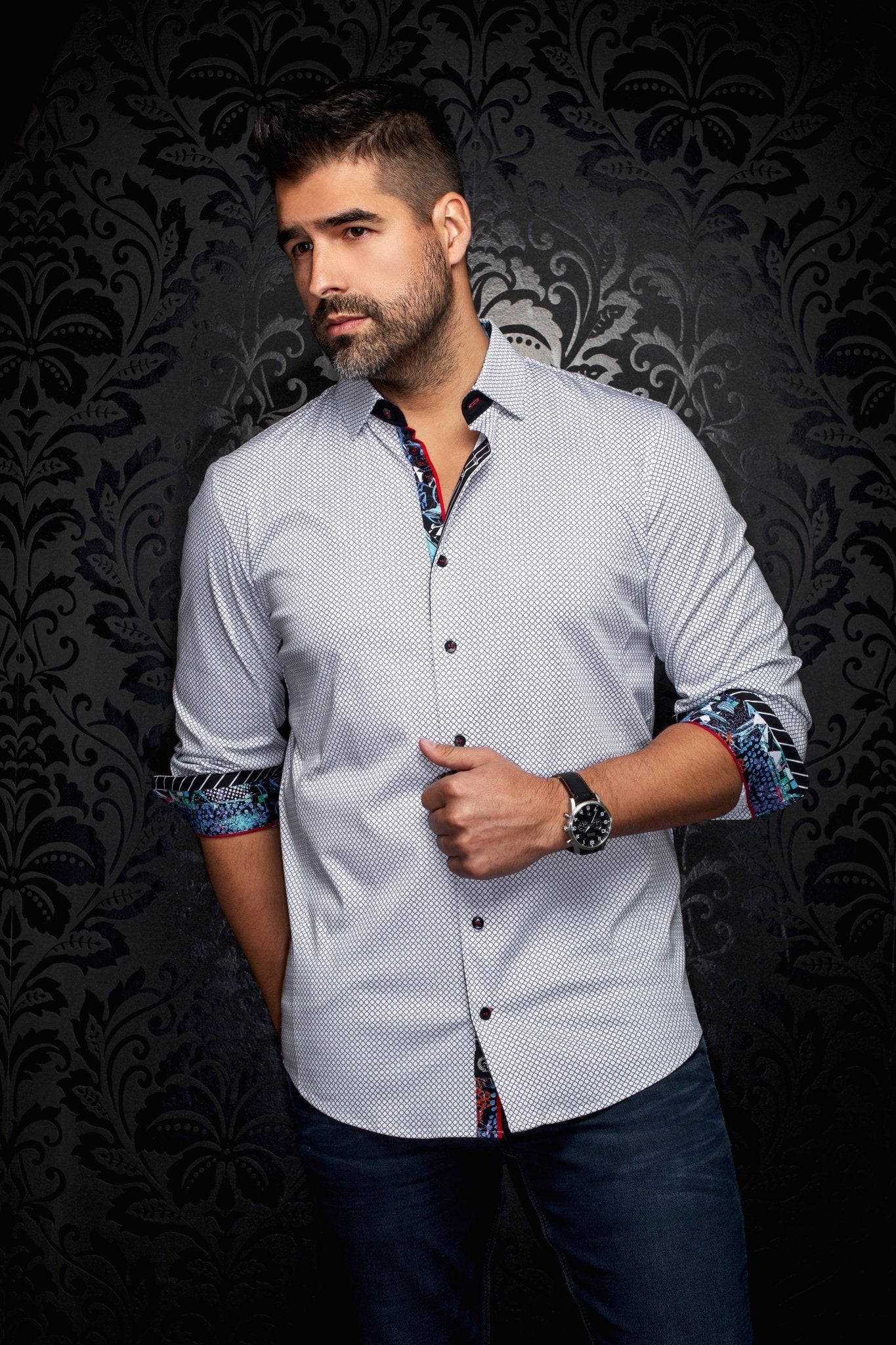 CHEMISE | SUNDANCE, White Black - AU NOIR