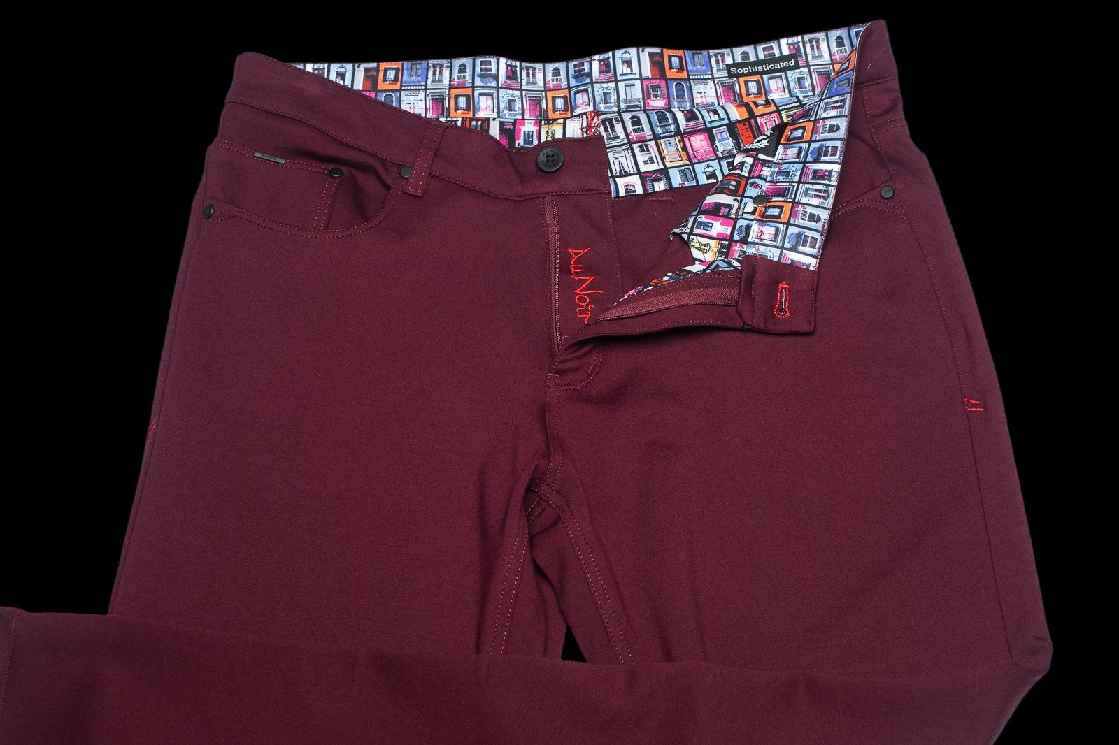 Dressy Stretch Pant - Winchester Wine - AUNOIR