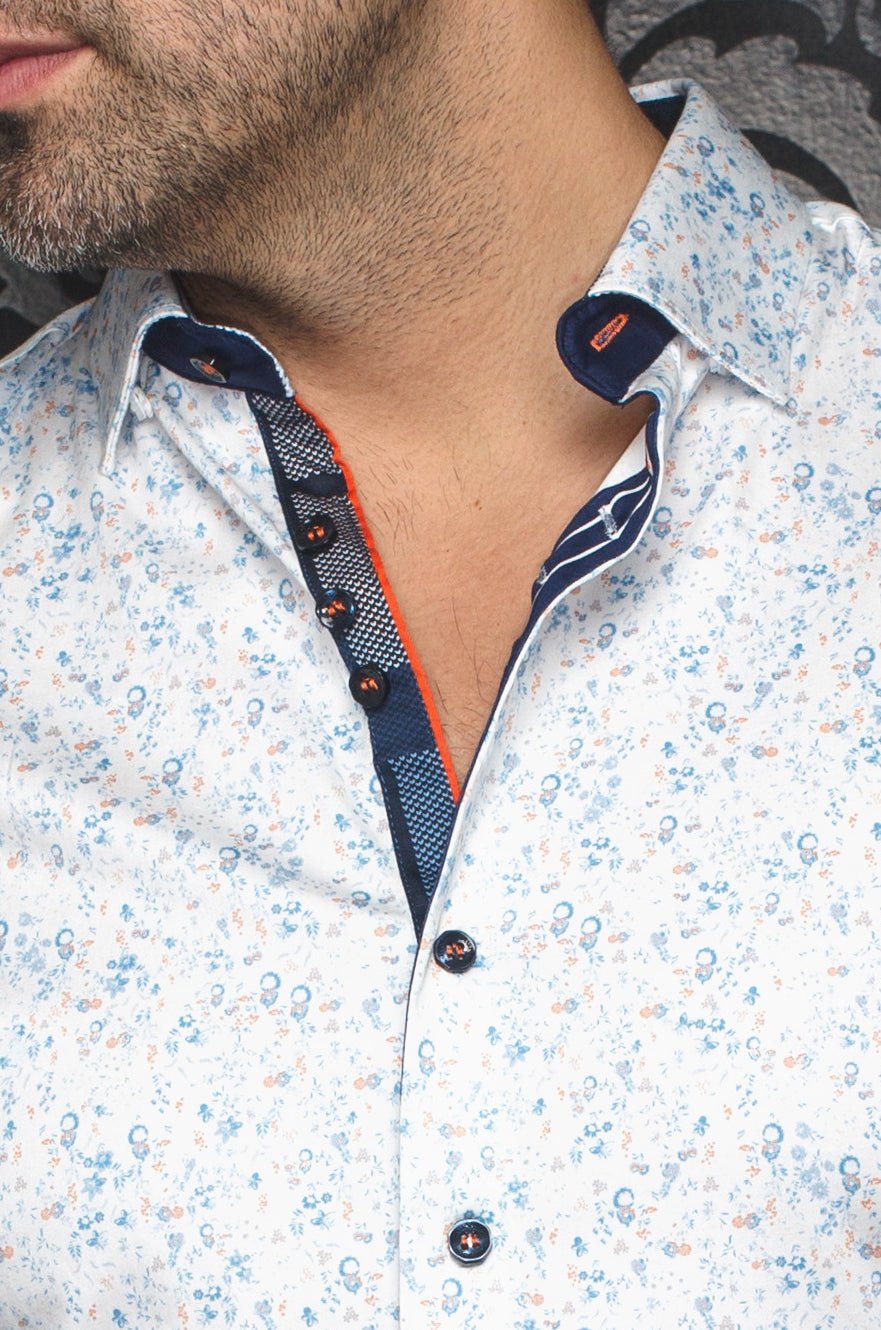 Manches Courtes | ALFIERI, White Blue - AU NOIR