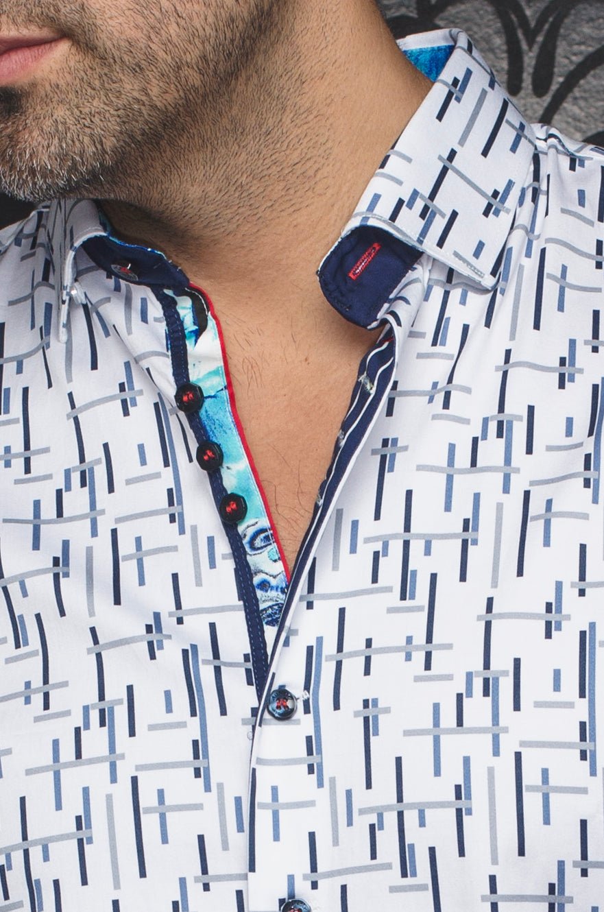 Manches Courtes | COLTON, White Blue - AU NOIR