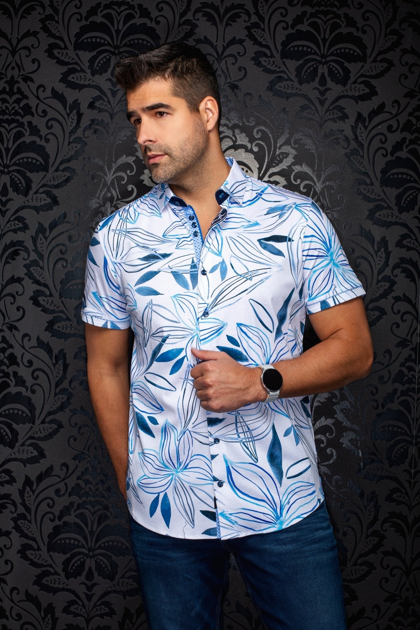 MANCHES COURTES EXTENSIBLE | BENJE, Light Blue - AU NOIR