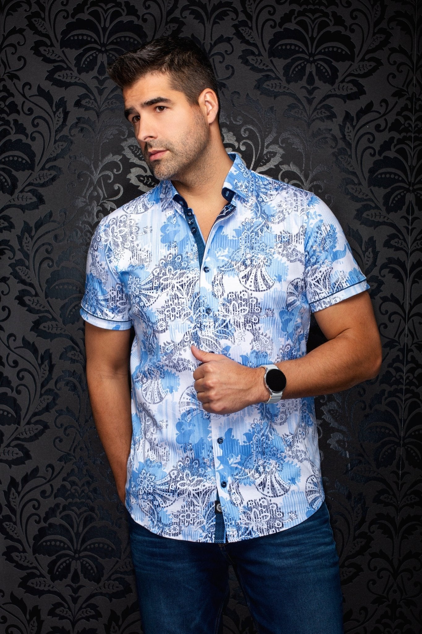 MANCHES COURTES EXTENSIBLE | CAYO, Light Blue - AU NOIR