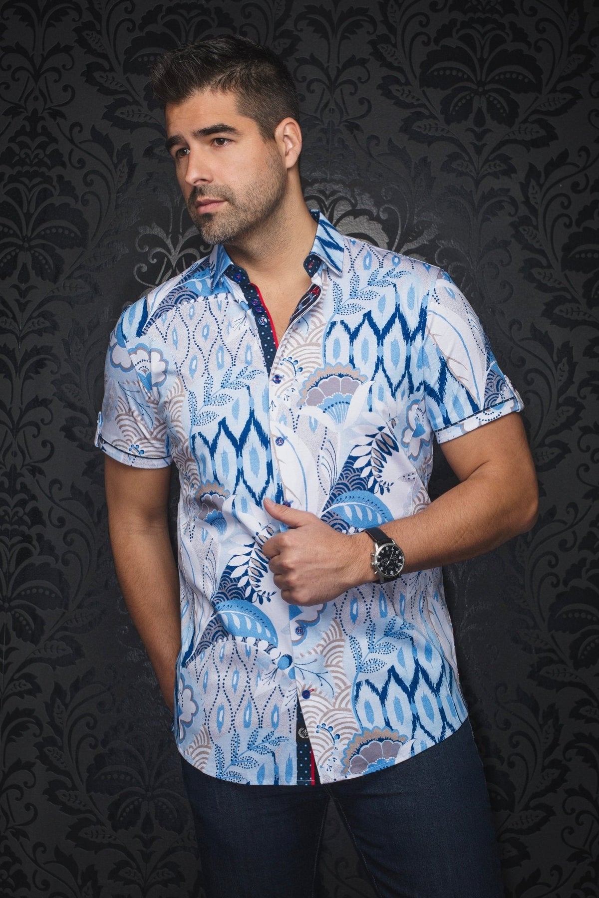 MANCHES COURTES EXTENSIBLE | KYLE, Light Blue - AU NOIR