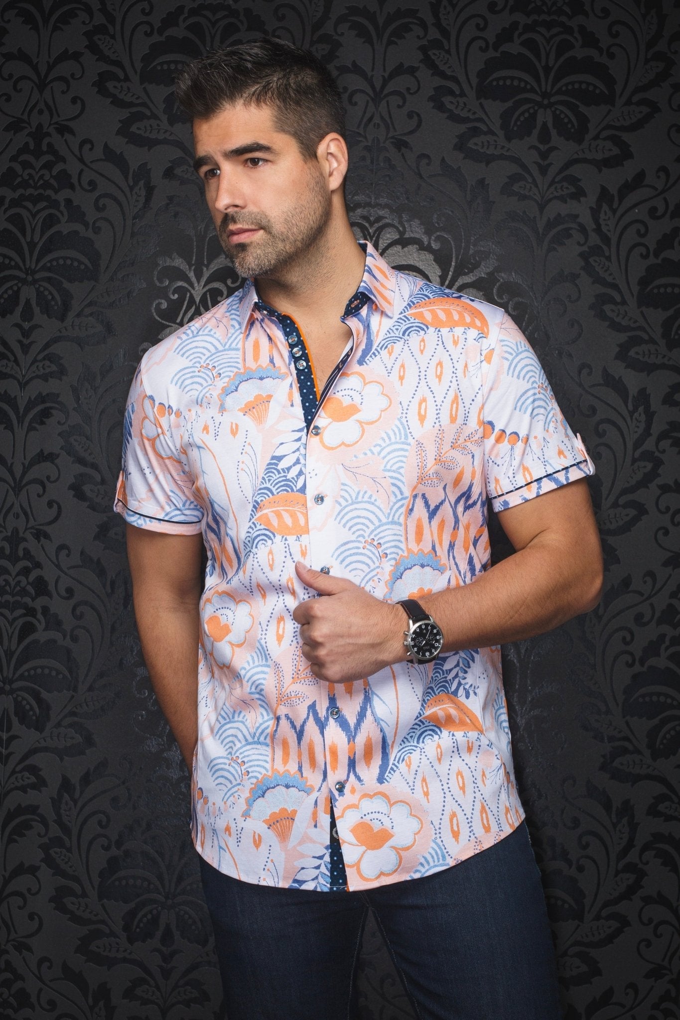 MANCHES COURTES EXTENSIBLE | KYLE, Orange - AU NOIR