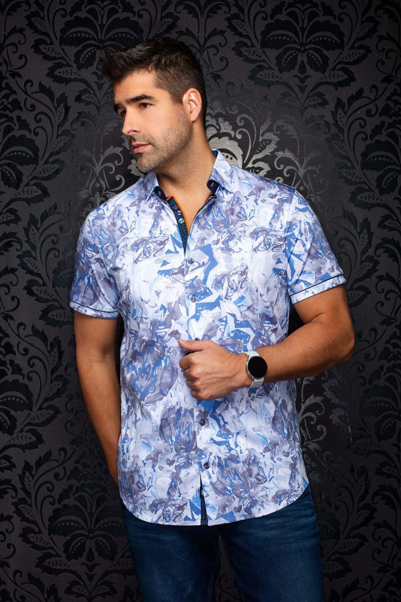 MANCHES COURTES EXTENSIBLE | MARBELLA, Blue - AU NOIR