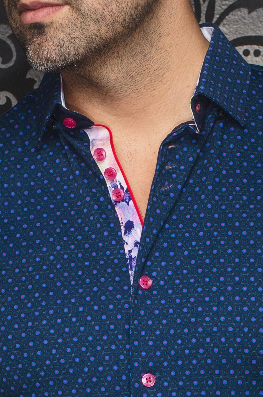 MANCHES COURTES EXTENSIBLE | OSLIN, Navy Fuchsia - AU NOIR