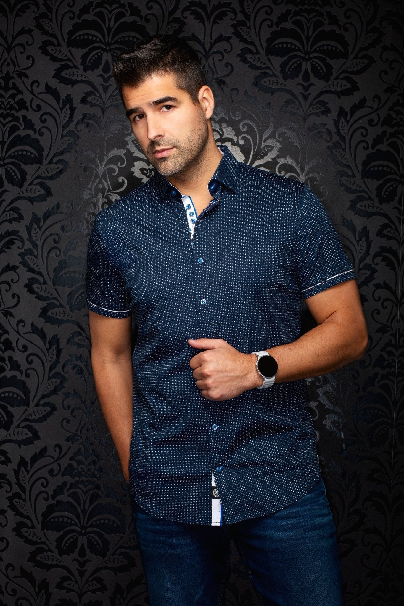 MANCHES COURTES EXTENSIBLE | ROSEFIELD, Navy Tobacco - AU NOIR