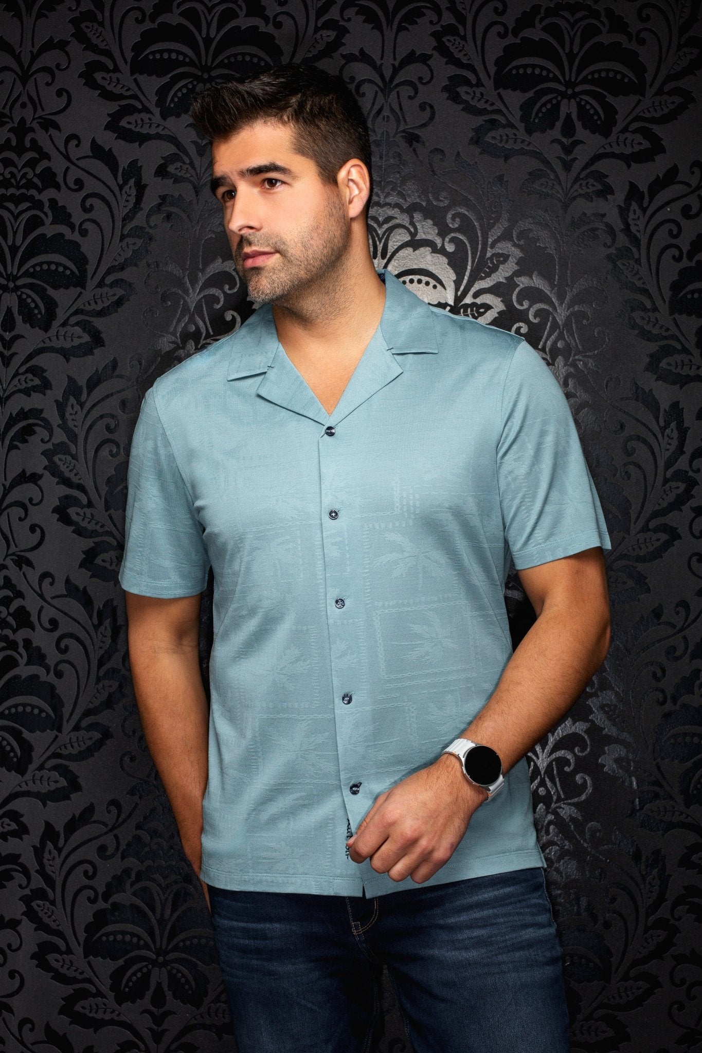 Manches Courtes Flat Collar | MAHO, Reef - AU NOIR